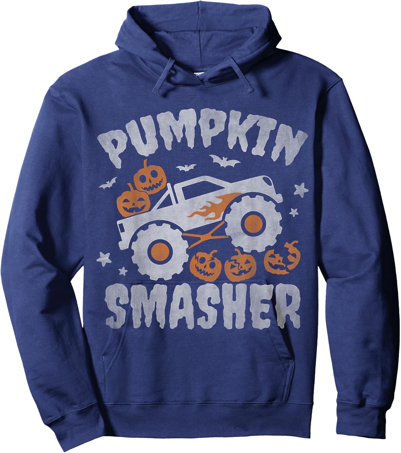 pumpkin smasher toddler Halloween for Monster Truck Lover Hoodie - Hoodie | Navy