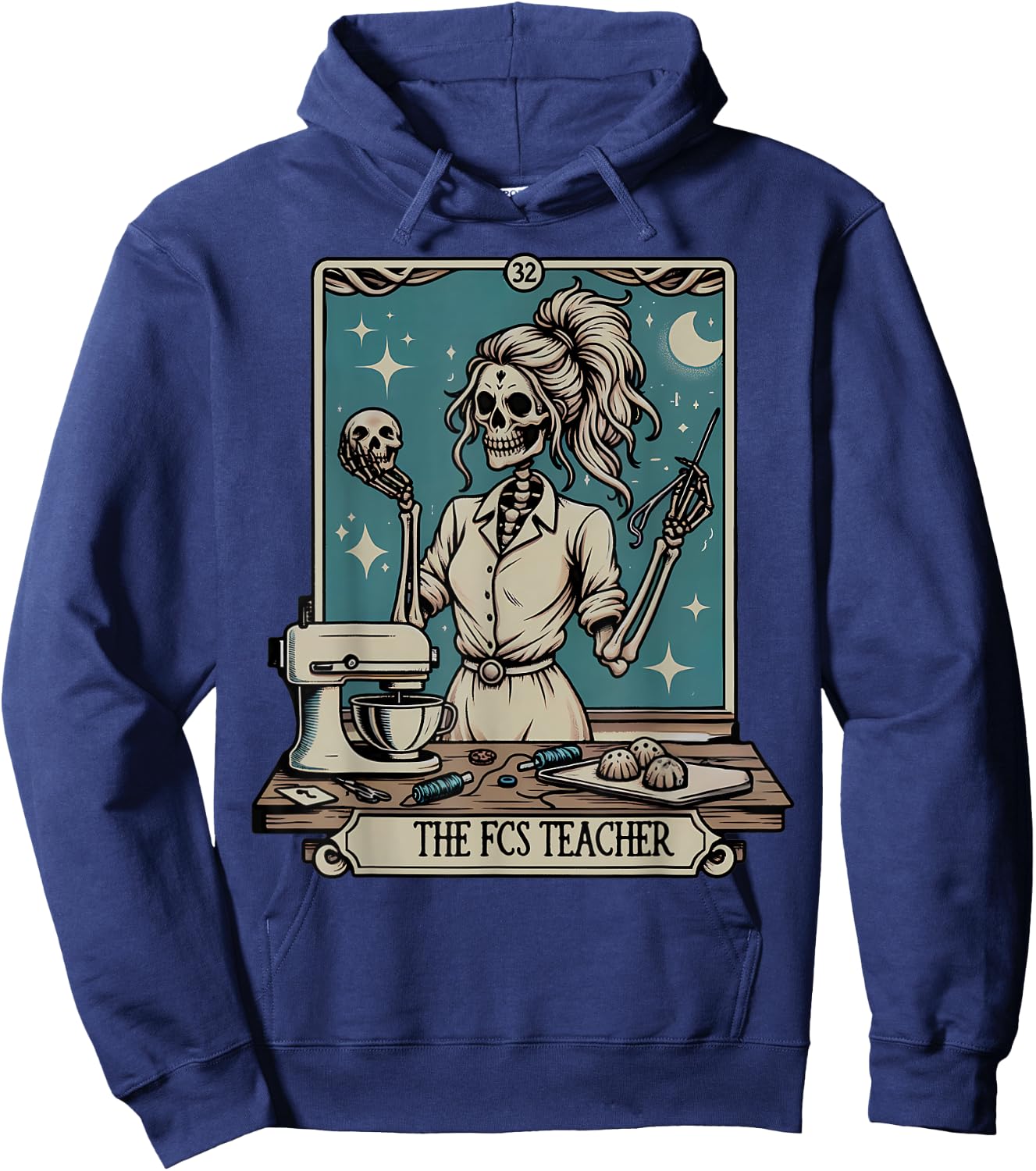 FCS Teacher Skeleton Halloween Family and Consumer Science Hoodie - Hoodie | Navy