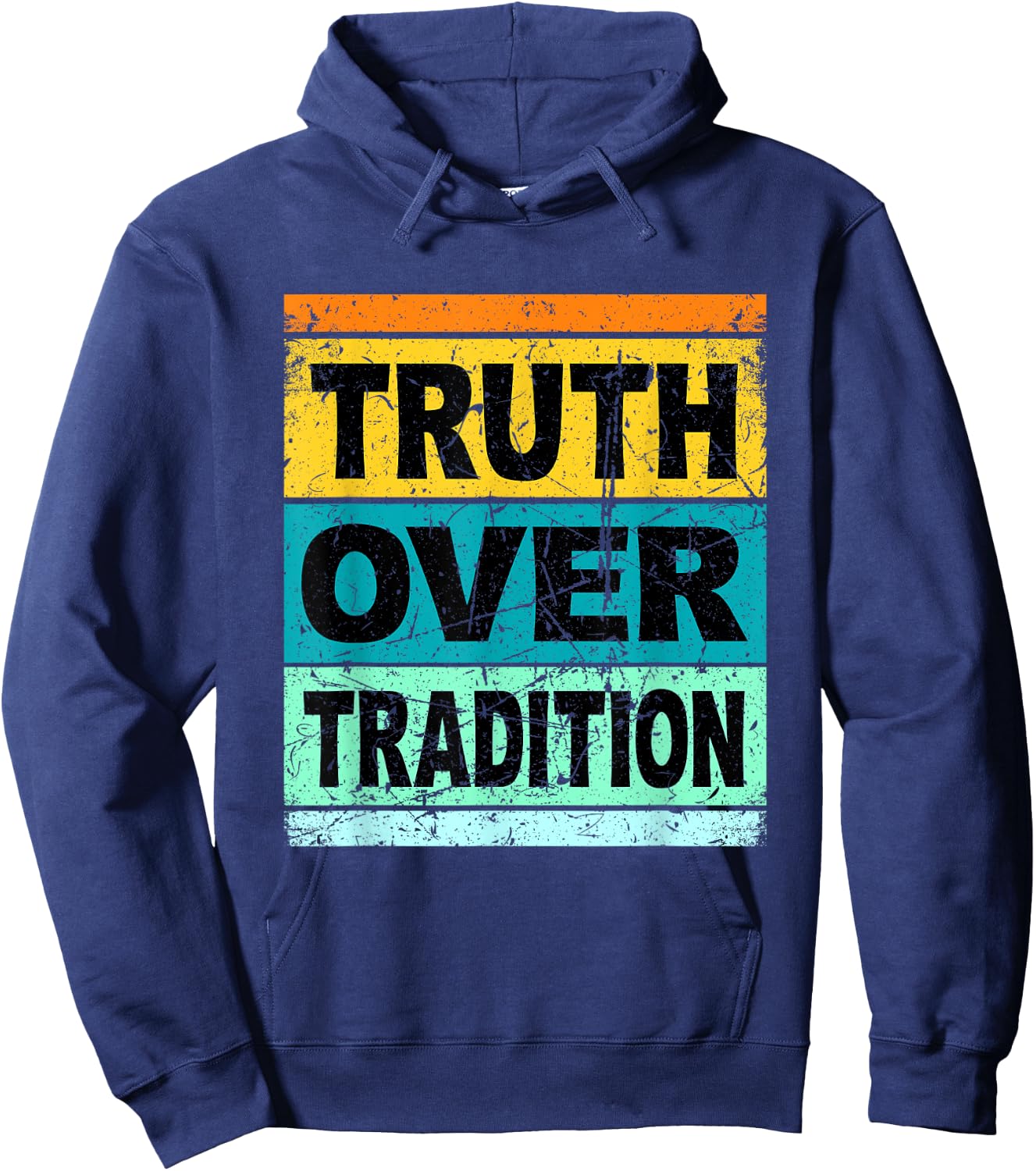 Retro Hebrew Shirt Women Kids Truth Over Tradition Hoodie - Hoodie | Navy