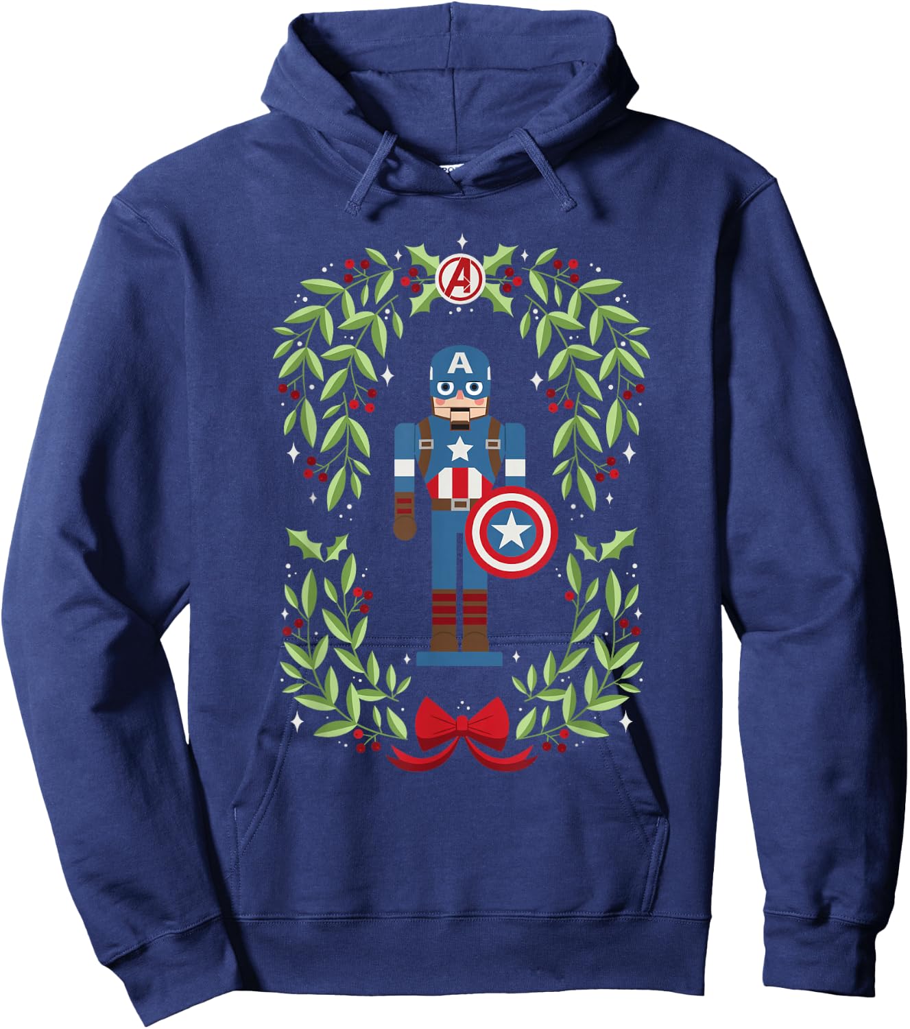 Marvel Holiday Christmas Avengers Captain America Nutcracker Hoodie - Hoodie | Navy