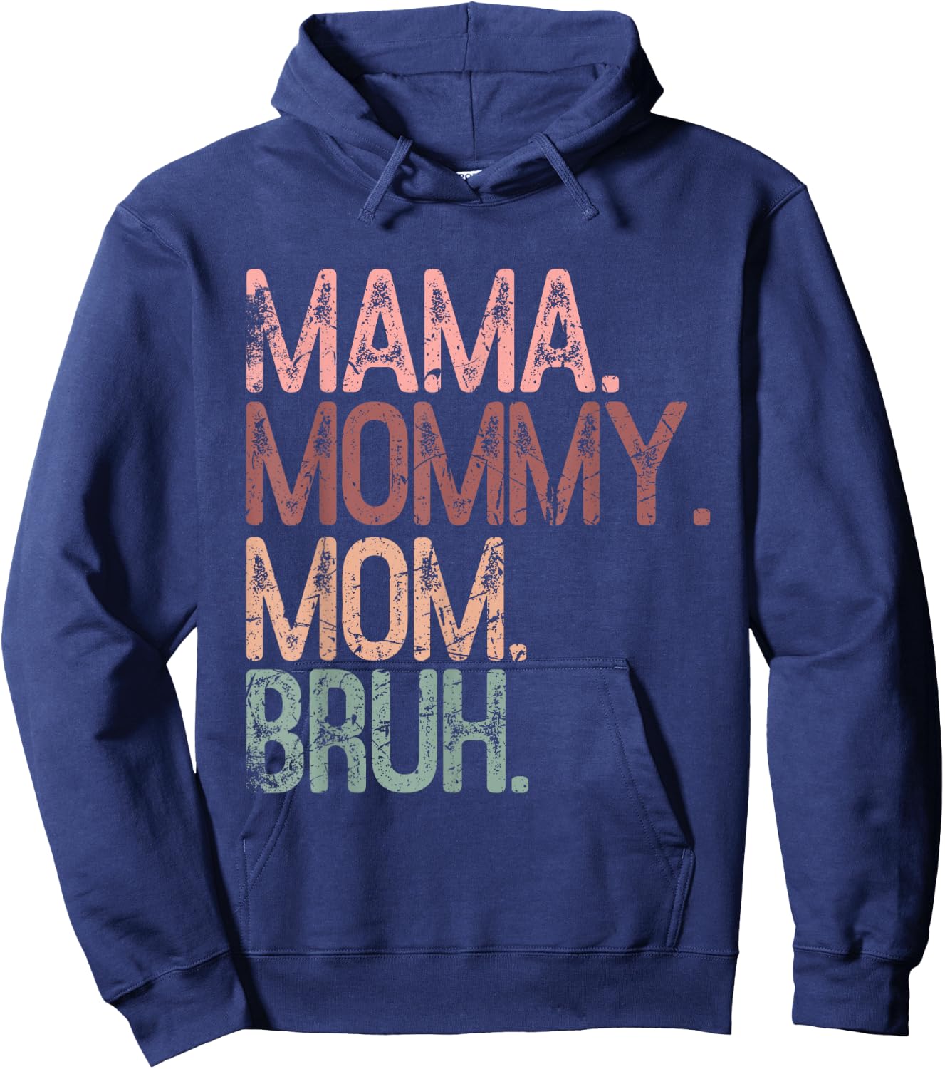 Vintage Mama Mommy Mom Bruh Funny Mom Hoodie - Hoodie | Navy