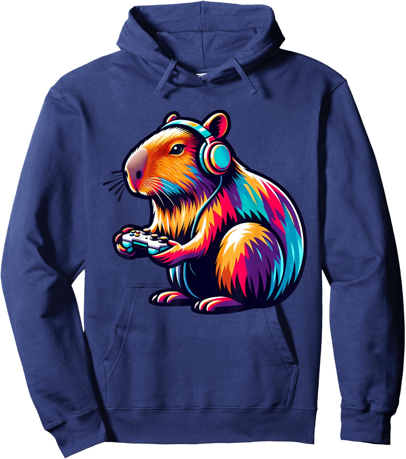 Capybara Rodent & Video Games Controller Boys Girls Kids Hoodie - Hoodie | Navy