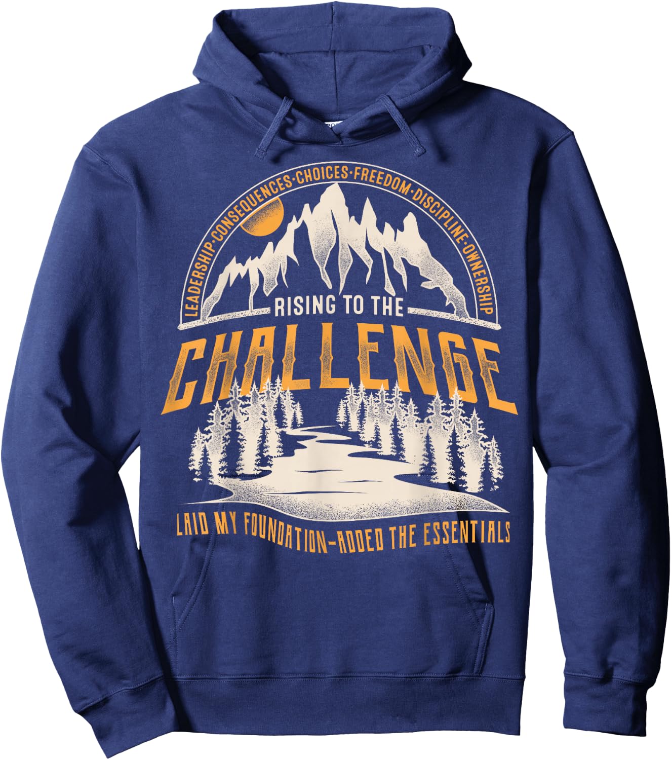 Vintage Rising to the Challenge Classical Conversations Mom Hoodie - Hoodie | Navy