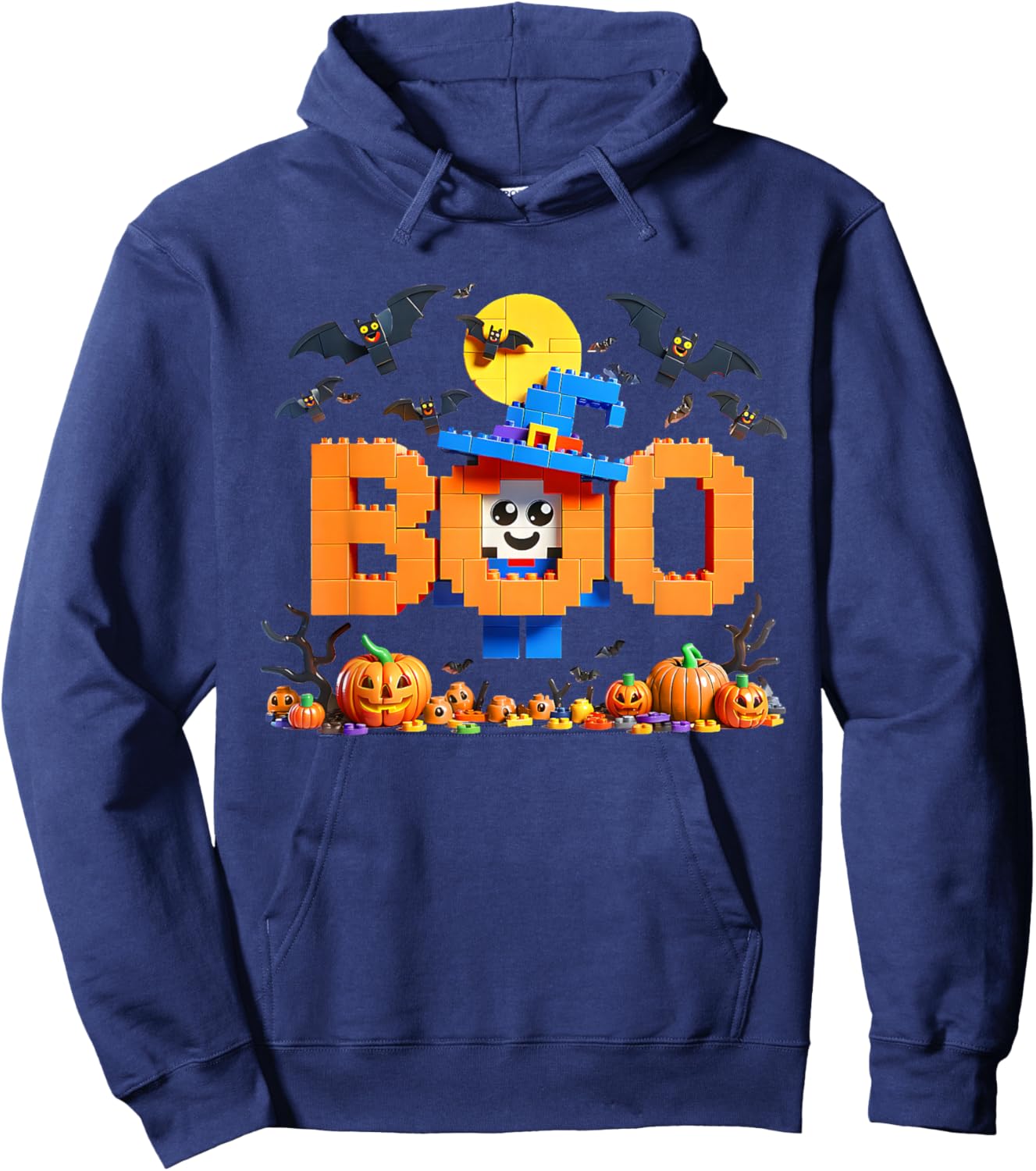 Halloween Master Builder Brick Boo Costume Building Bricks Hoodie - Hoodie | Navy