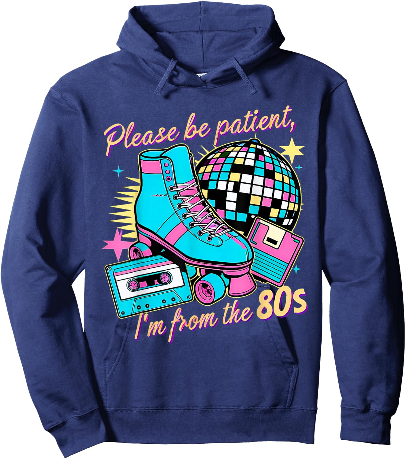 Please Be Patient With Me I'm From The 80s Vintage Hoodie - Hoodie | Navy