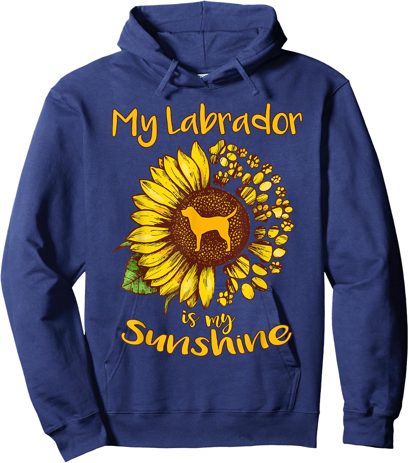 Labrador Retriever Dog My Sunshine Sunflower Dog Paw Puppy Men Women Kids Hoodie - Hoodie | Navy