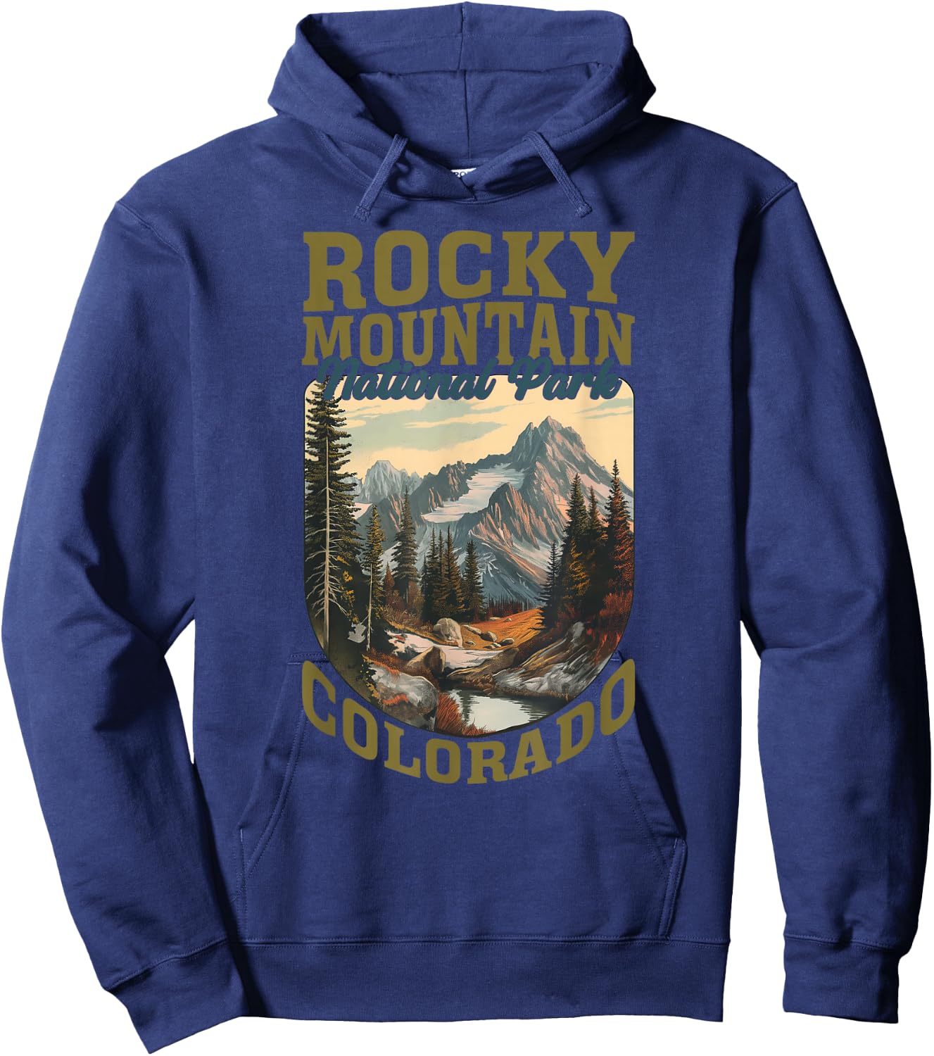 U.S. National Parks Vintage Travel Souvenir -Adults, -Kids Black Small Retro National Park Hoodie - Hoodie | Navy