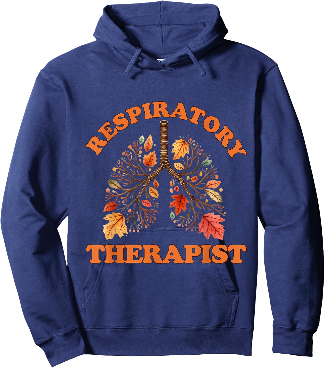Fall Vibes Respiratory Therapy Life Lung Pumpkin Autumn Hoodie - Hoodie | Navy