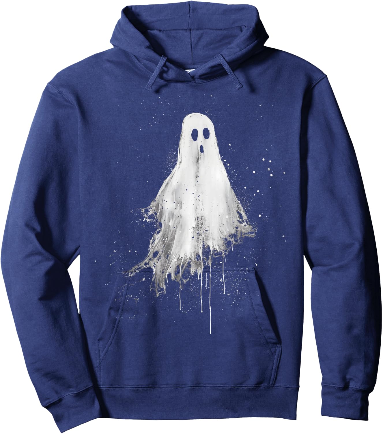 Ghost Horror Spooky Scary Halloween Goth Alt Ghoul Aesthetic Hoodie - Hoodie | Navy