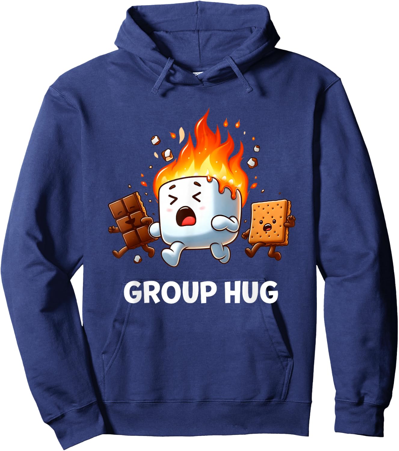 Kids Camping Shirt Group Hug Smores Marshmallow Men Women Hoodie - Hoodie | Navy