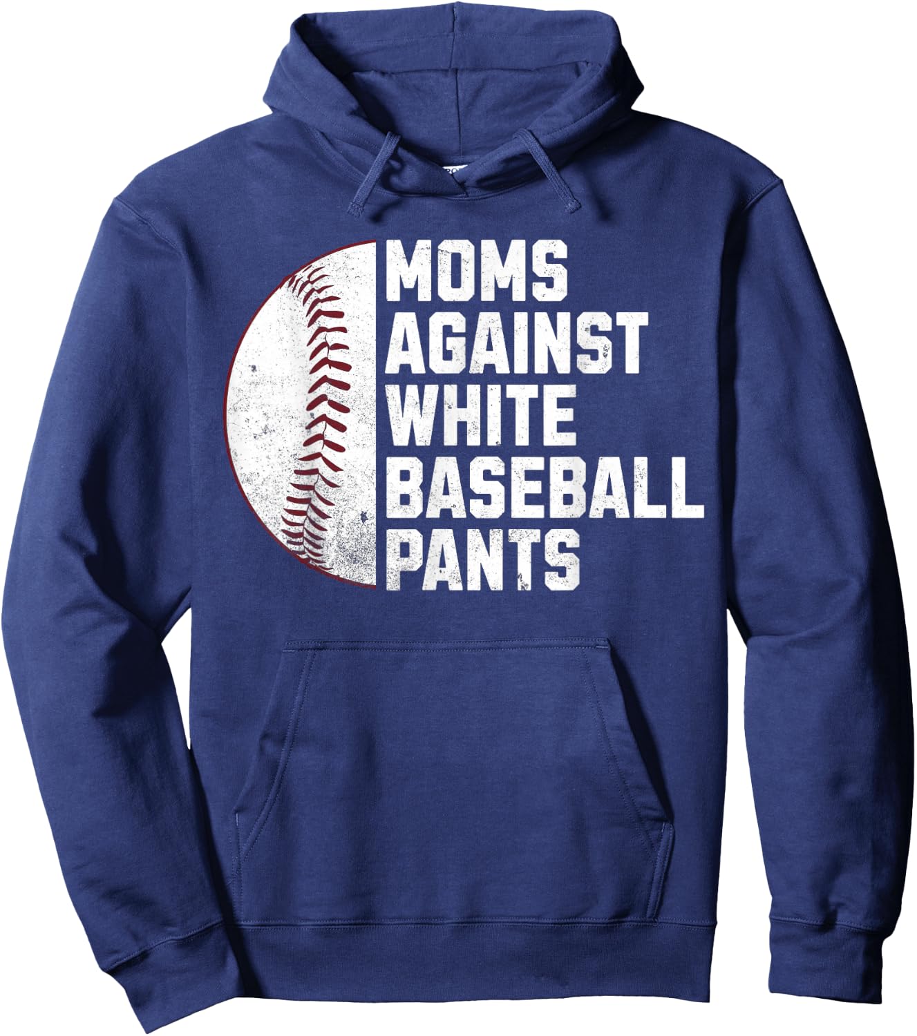Moms against white baseball pants Hoodie - Hoodie | Navy