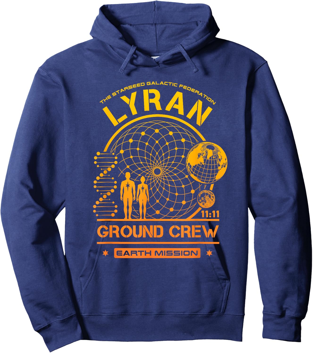 Lyran Starseed Earth Mission Ground Crew Hoodie - Hoodie | Navy
