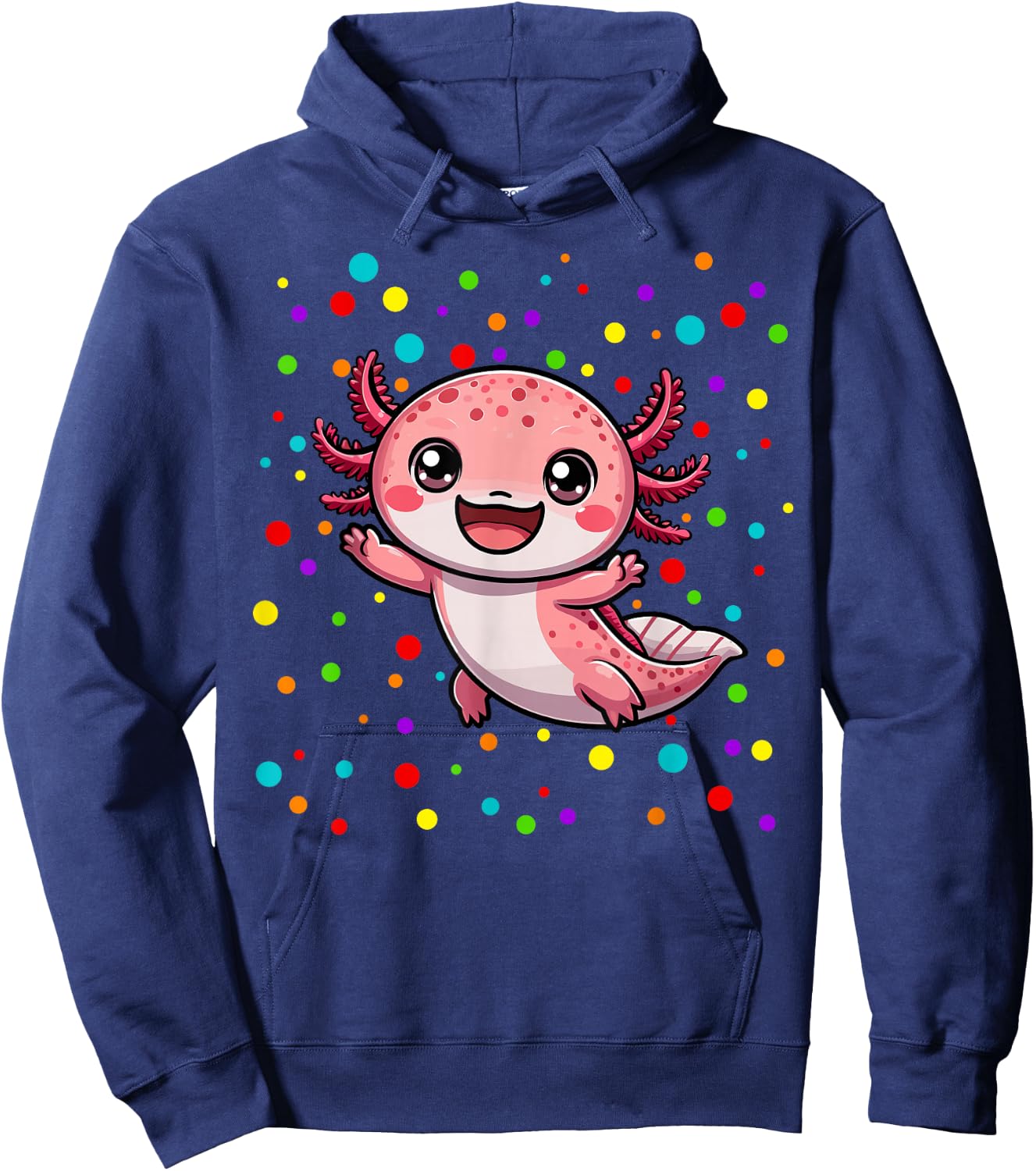 Funny Axolotl Lovers Polka Dot Happy Dot Day Girls Boys Kids Hoodie - Hoodie | Navy