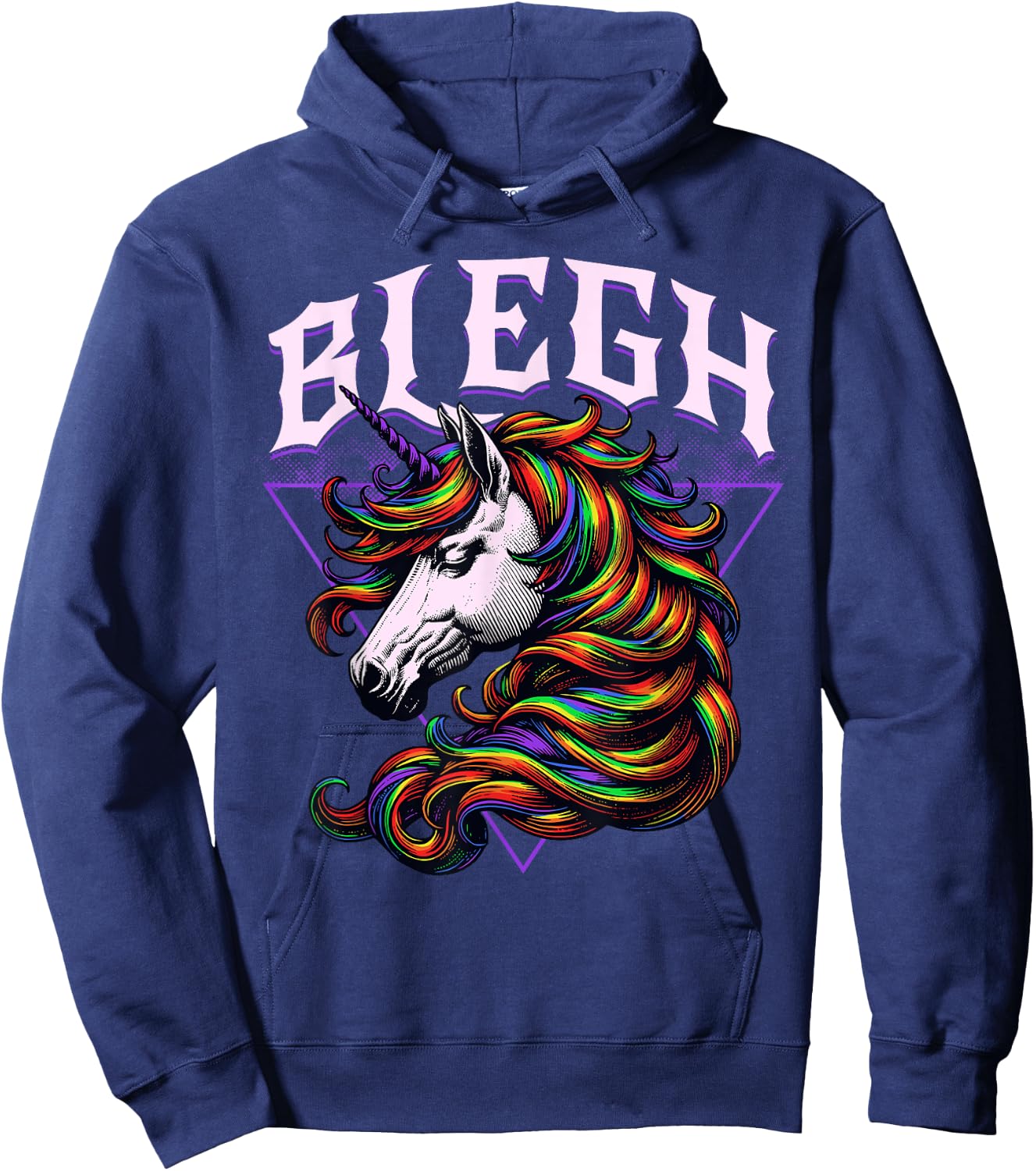 Concert Unicorn Heavy Hardcore Festival Blegh and Breakdowns Hoodie - Hoodie | Navy