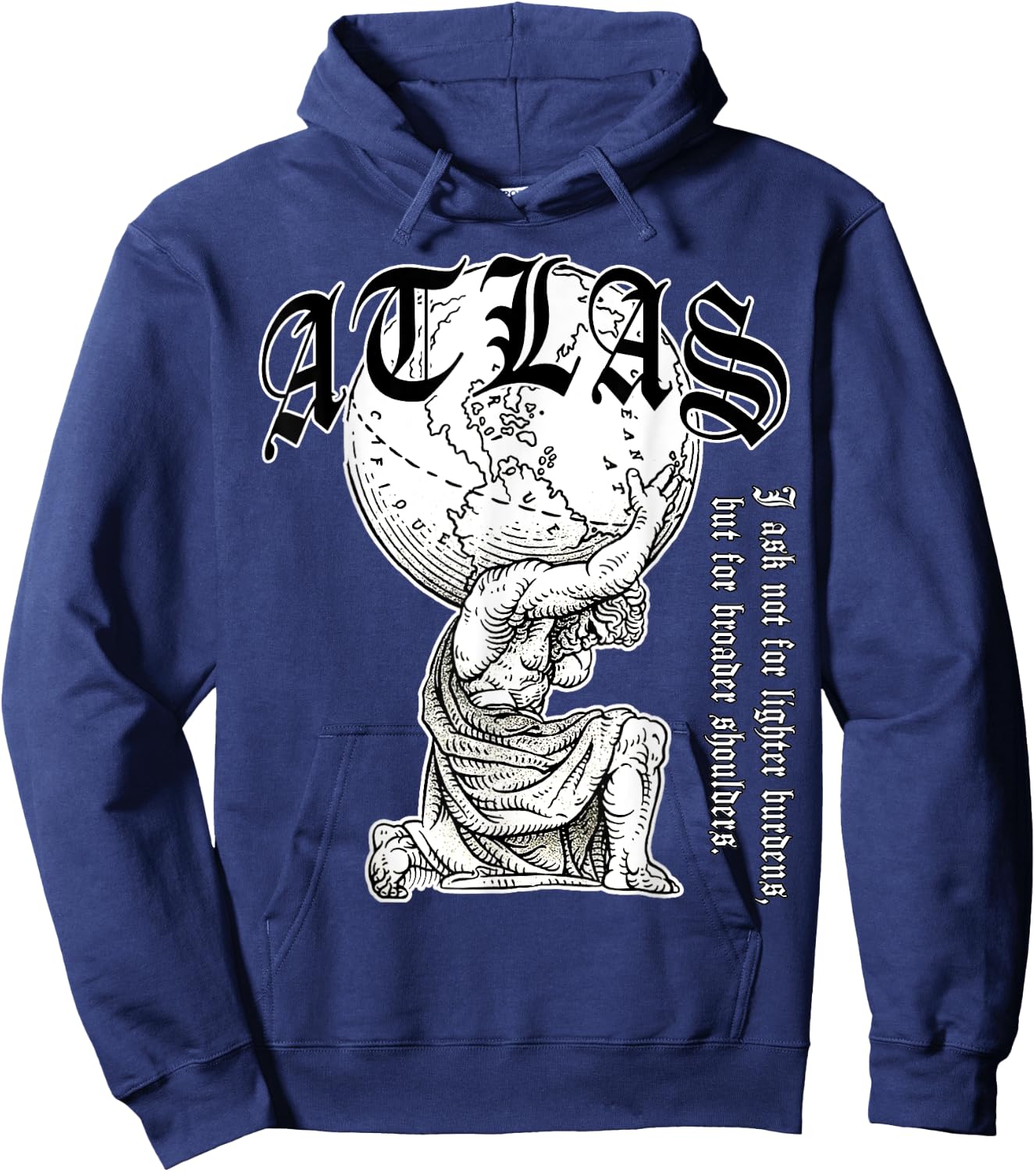 Atlas carrying the world Greek Mythology Street Urban Style Hoodie - Hoodie | Navy