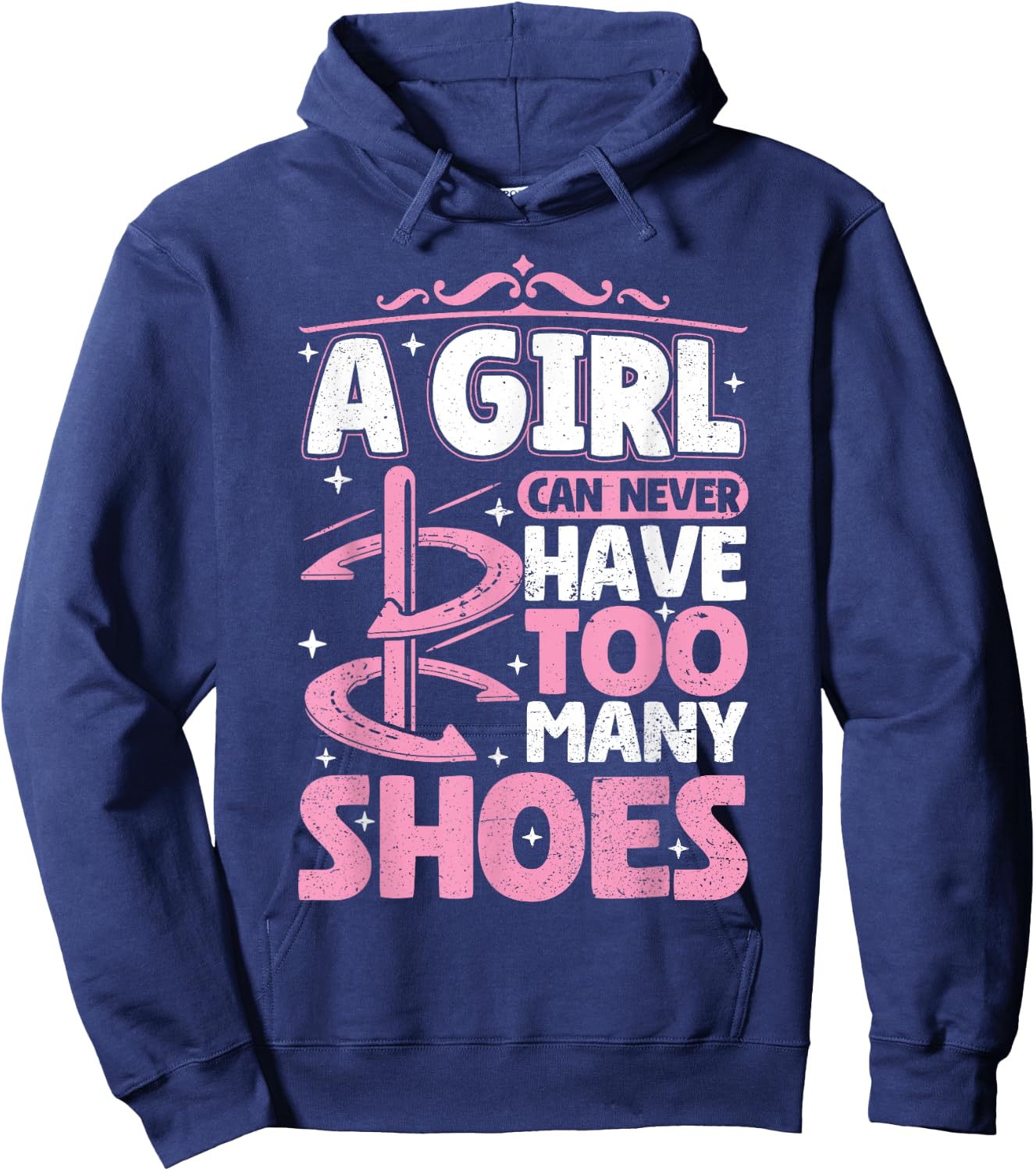 Girl can never have too many shoes Horseshoe Pitching Women Hoodie - Hoodie | Navy