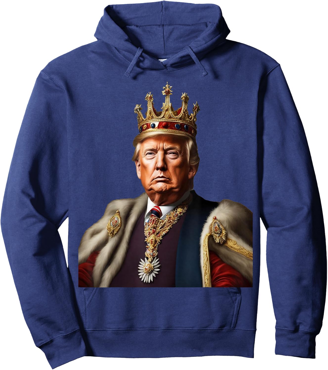 TRUMP IS KING Long Live the King American Flag Patriotic Women Men Hoodie - Hoodie | Navy