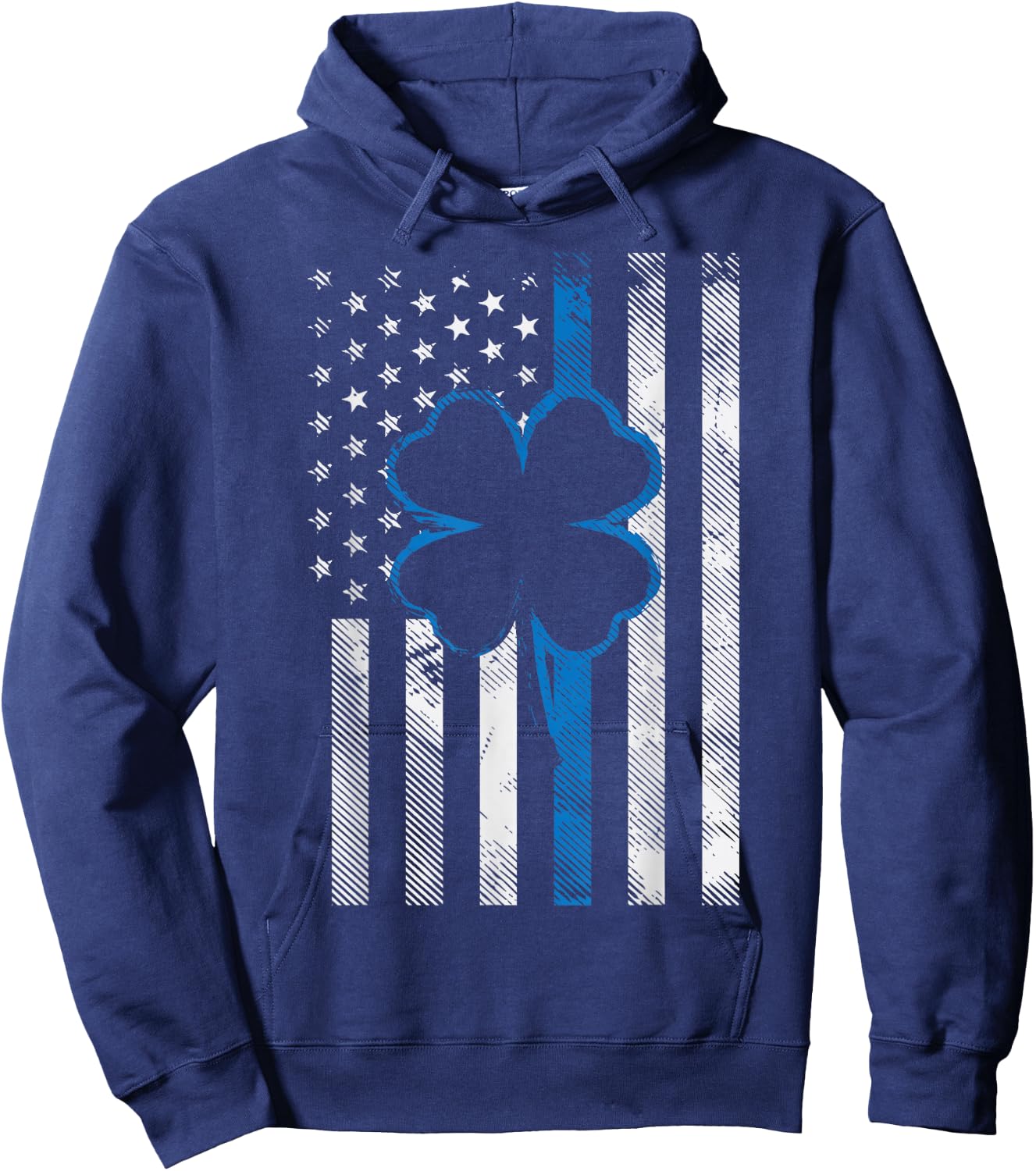 Thin Blue Line LE Cop Police Irish US Flag St Patricks Day Hoodie - Hoodie | Navy
