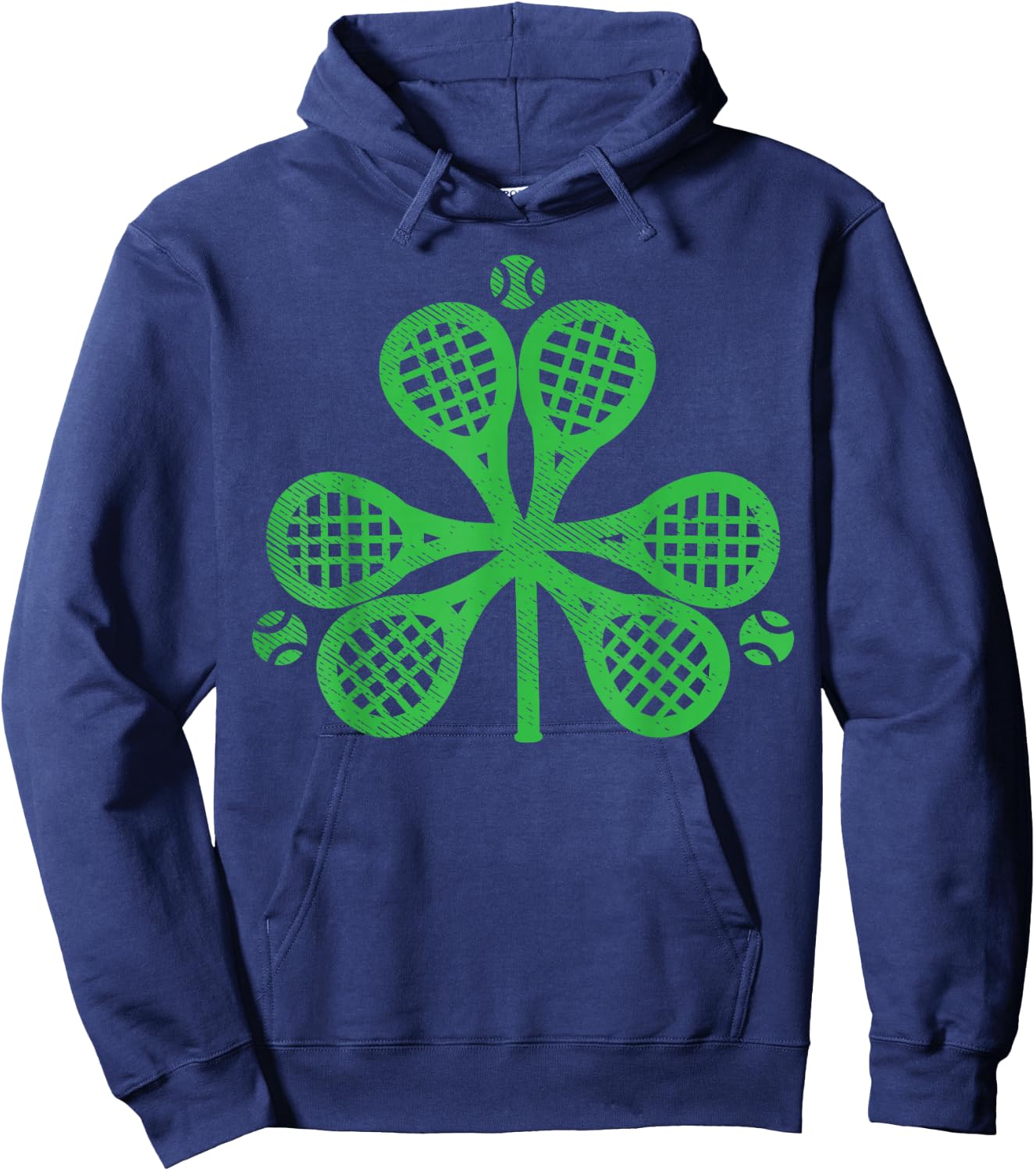 Tennis Shamrock Clover St Patricks Day Player Coach Gift Hoodie - Hoodie | Navy