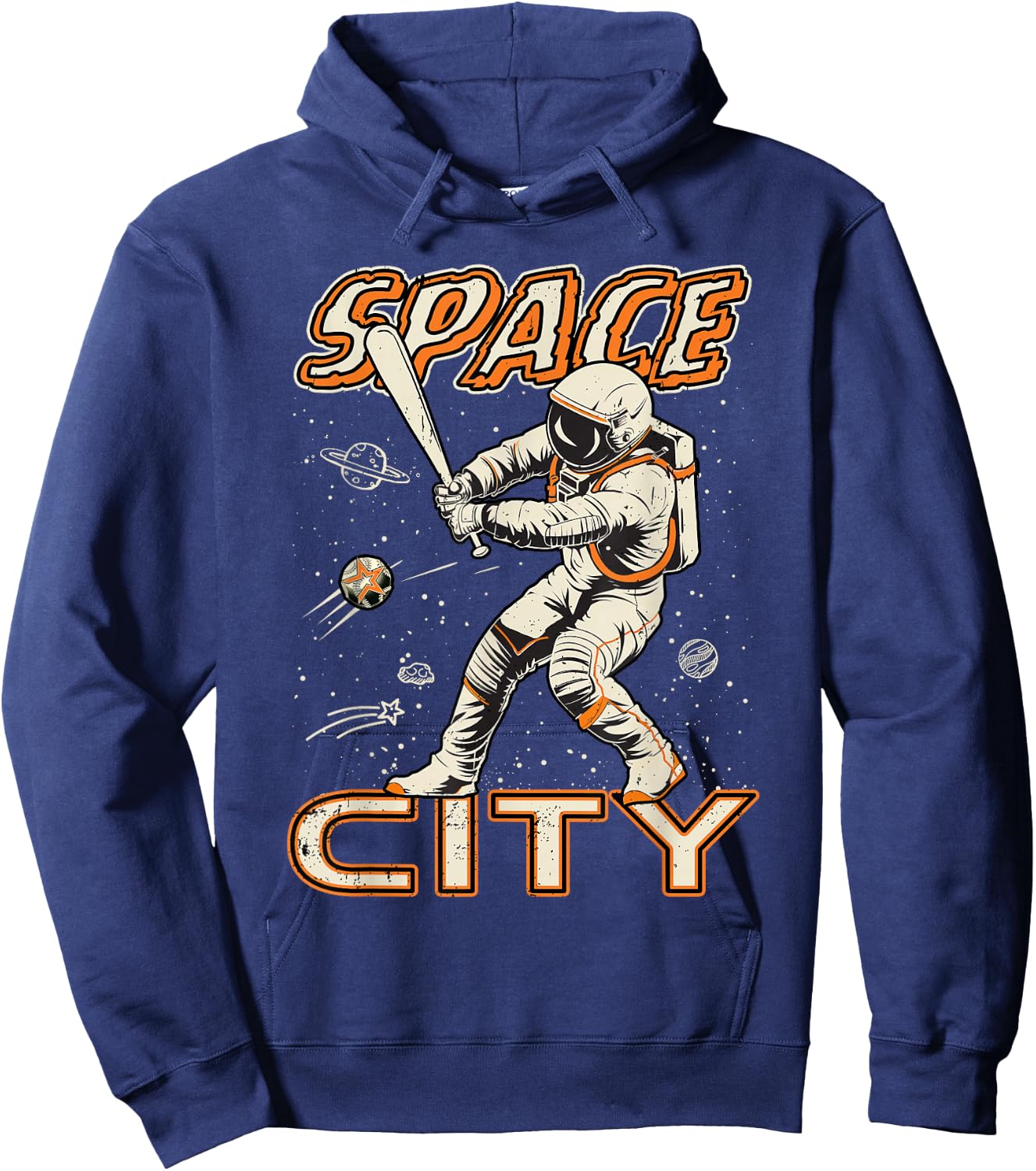 Graphic Houston Last Name Pride Vintage Costume Space City Hoodie - Hoodie | Navy