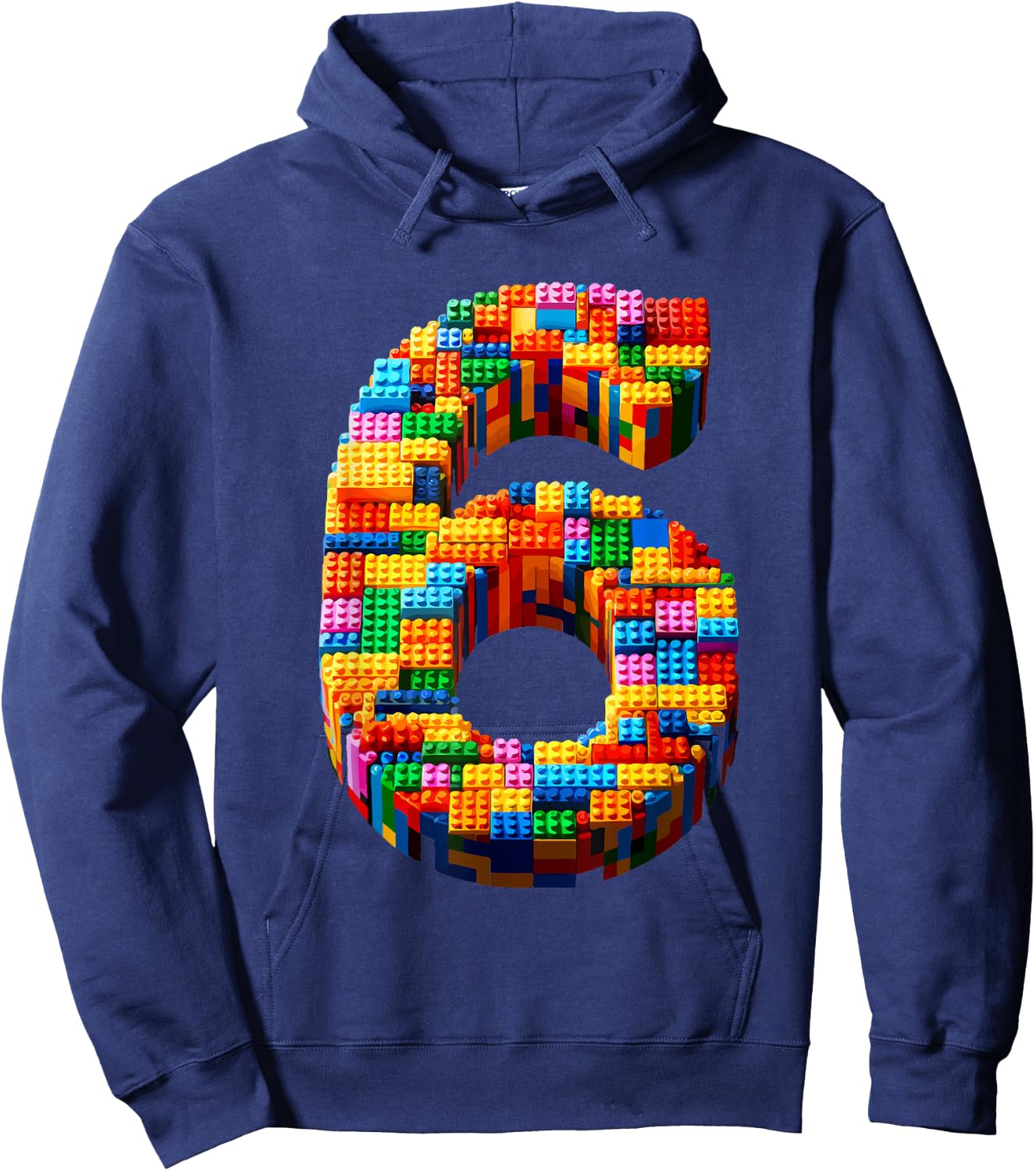 6 Year Old Blocks Building Master Builder 6th Birthday Boy Hoodie - Hoodie | Navy
