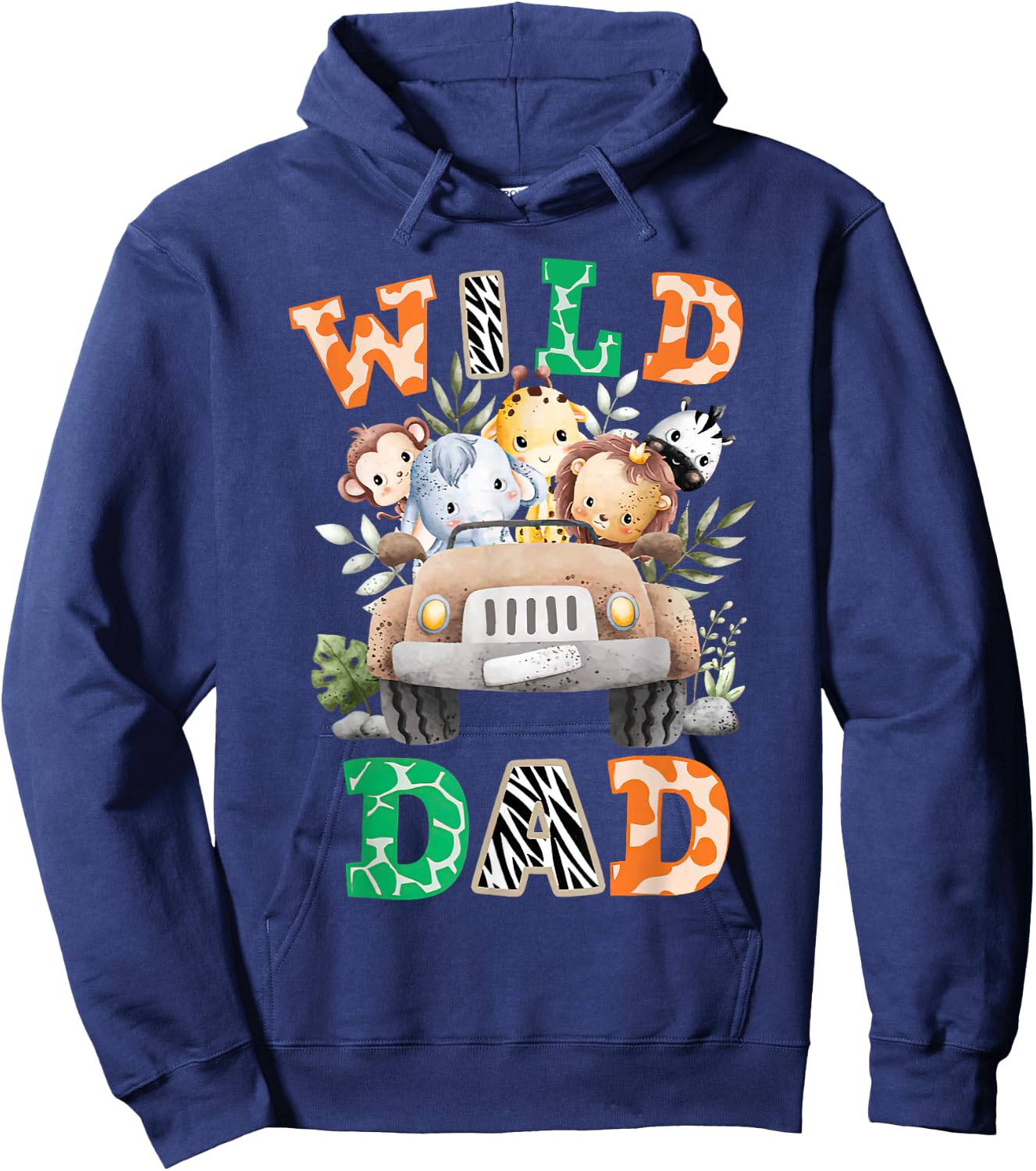 Wild Dad Zoo Born Two be Wild B-day Safari Jungle Animal Hoodie - Hoodie | Navy