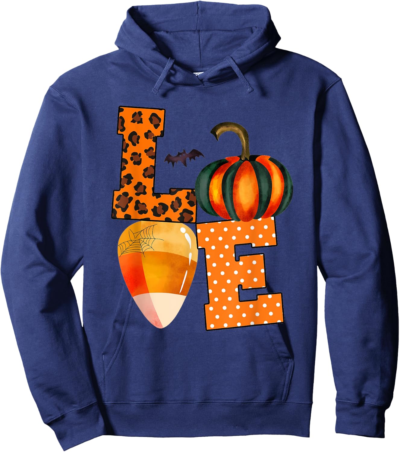 Love Candy Corn And Pumpkin Halloween Costume Gifts Hoodie - Hoodie | Navy