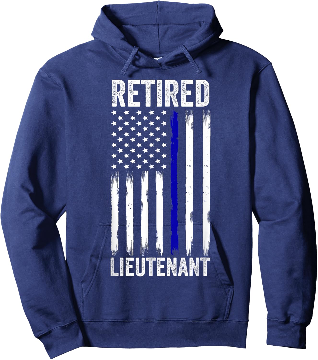 Retired Police Lieutenant Design Thin Blue Line Retirement Hoodie - Hoodie | Navy