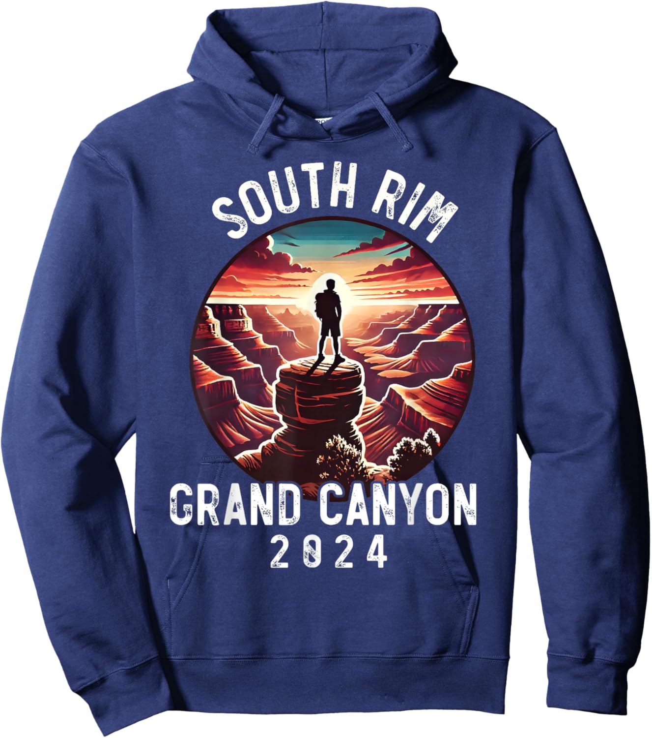 South Rim Grand Canyon I Hiked The Grand Canyon 2024 Outdoor Hoodie - Hoodie | Navy