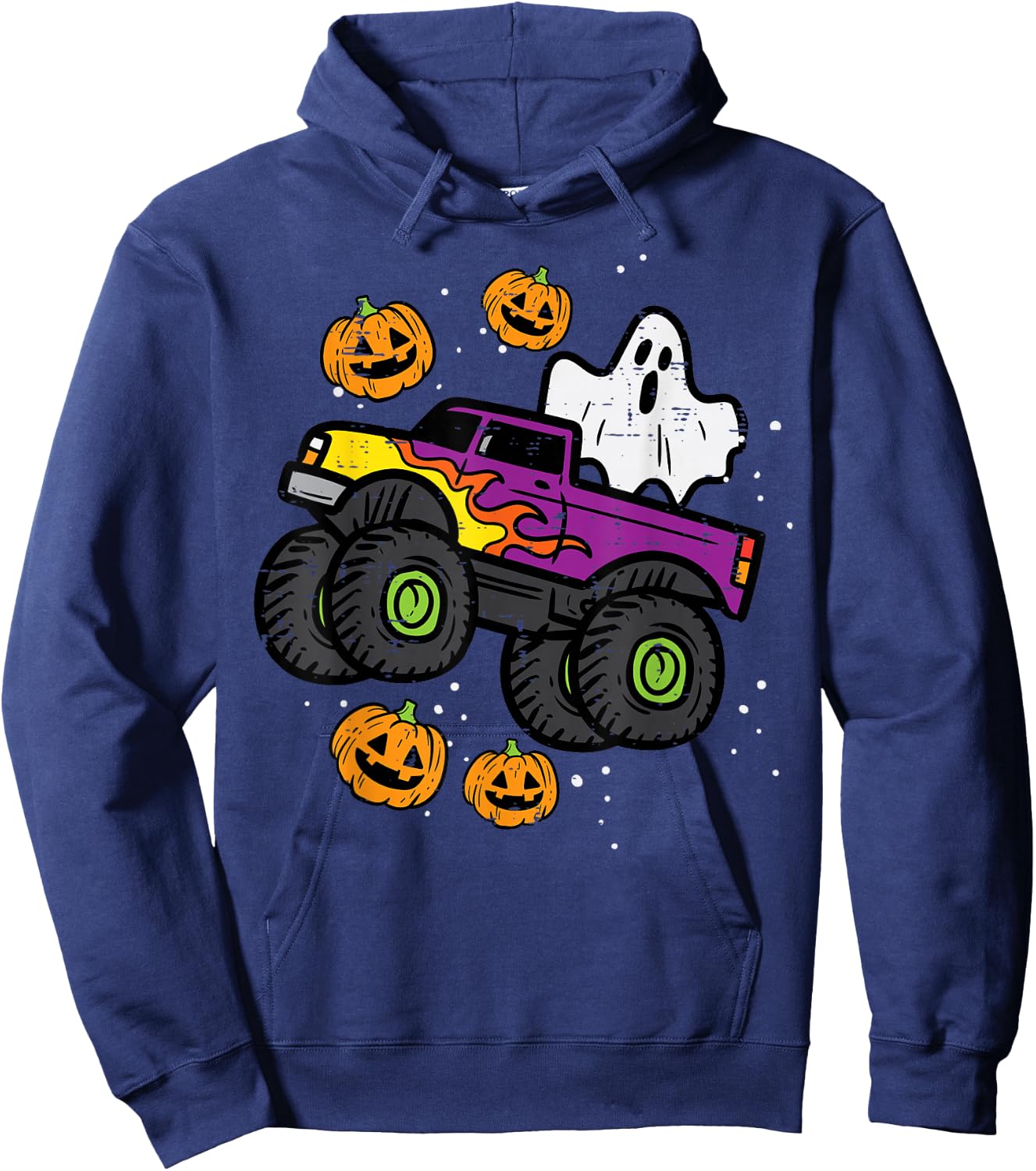 Halloween Ghost Monster Truck Costume Toddler Boys Kid Youth Hoodie - Hoodie | Navy