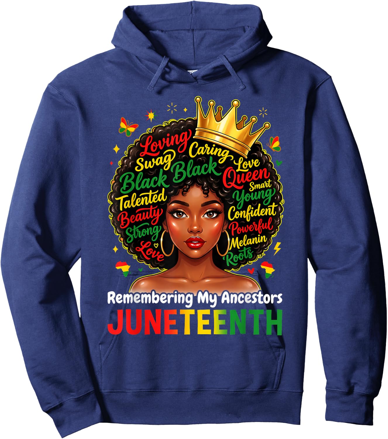 Juneteenth Remembering My Ancestors Black History Women Girl Hoodie - Hoodie | Navy