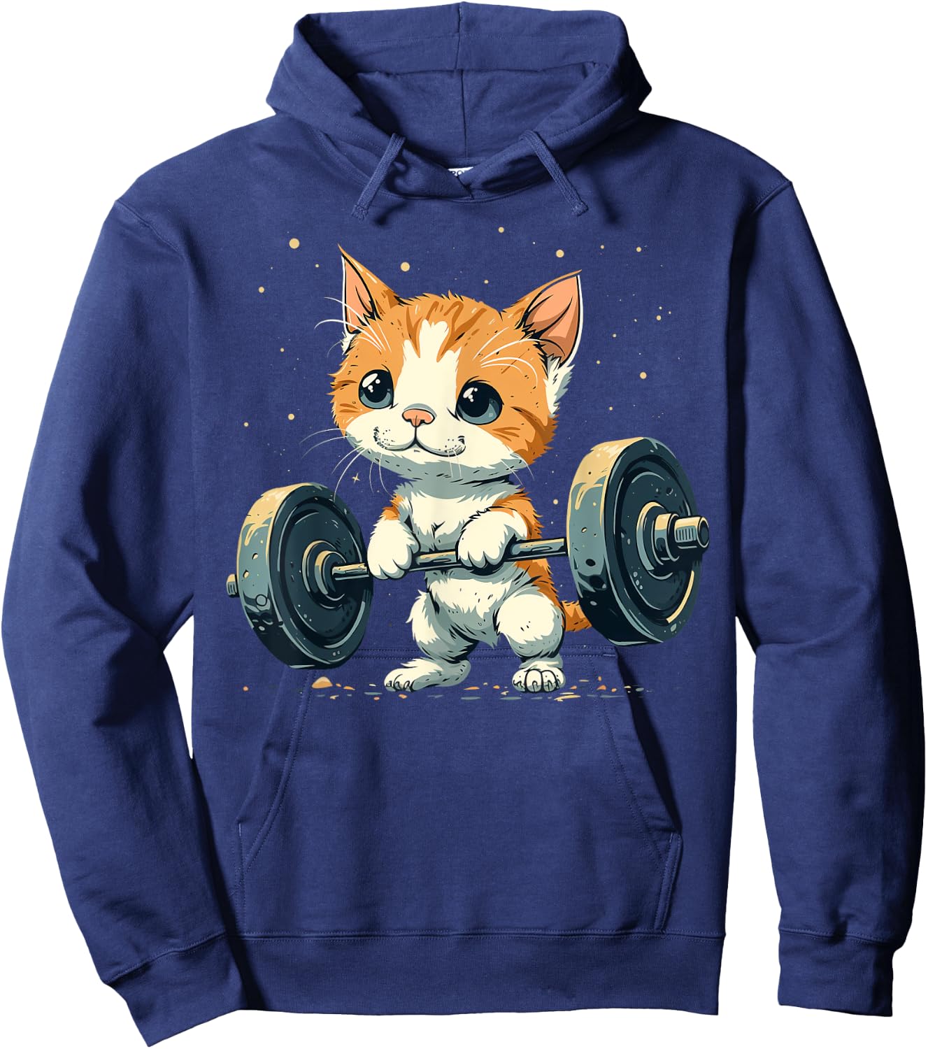 Weightlifter Cat on Weightlifting Men Women Kids Hoodie - Hoodie | Navy