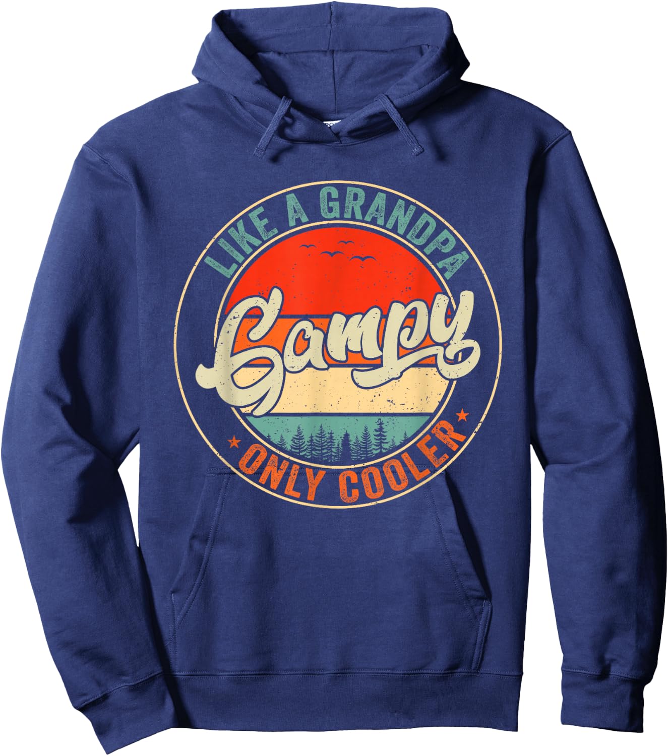 Gampy Like A Grandpa Only Cooler Retro Father's Day Men Hoodie - Hoodie | Navy