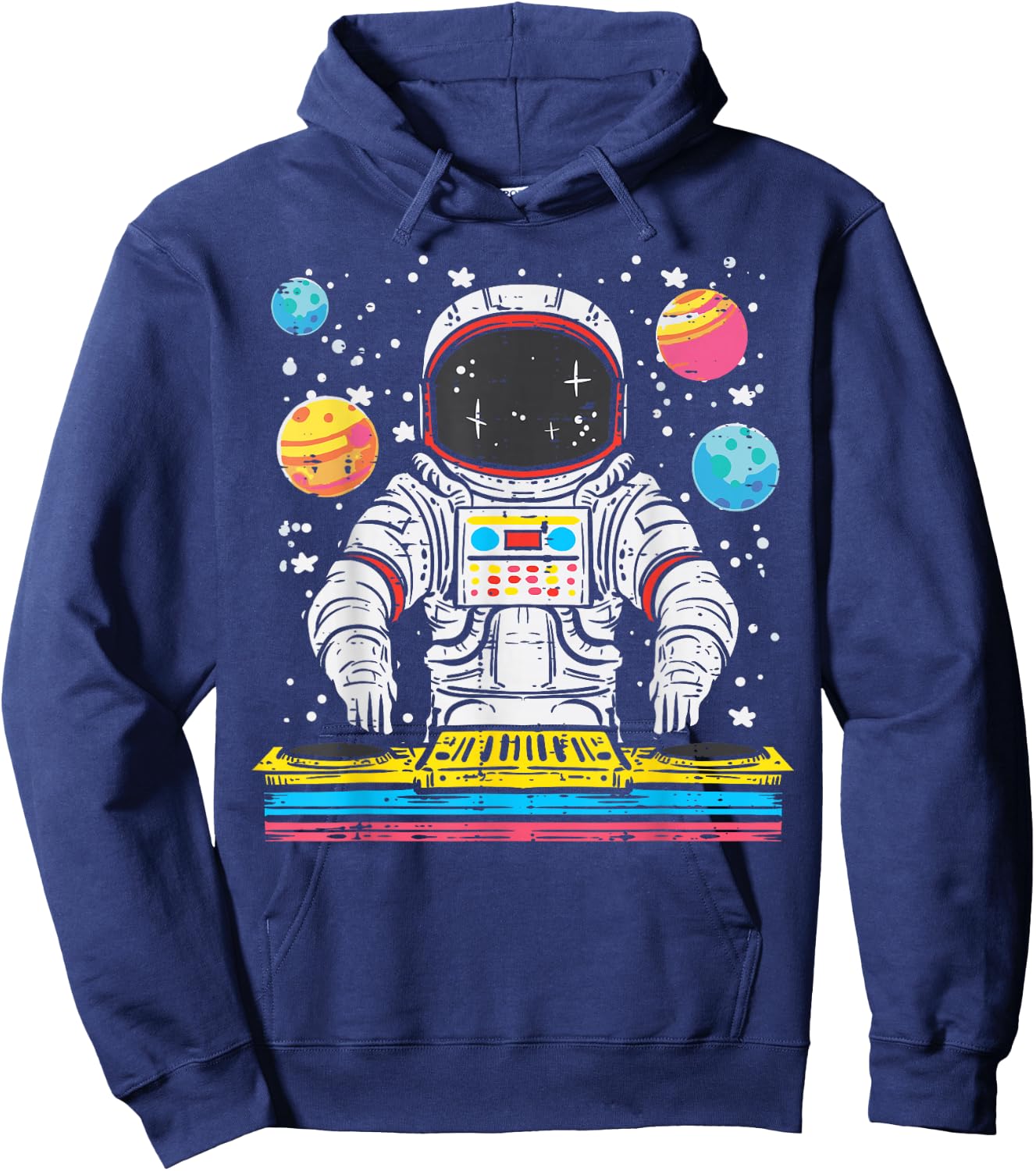 Astronaut Dj Cool Space Music Vinyl Mixer Men Women Kids Hoodie - Hoodie | Navy