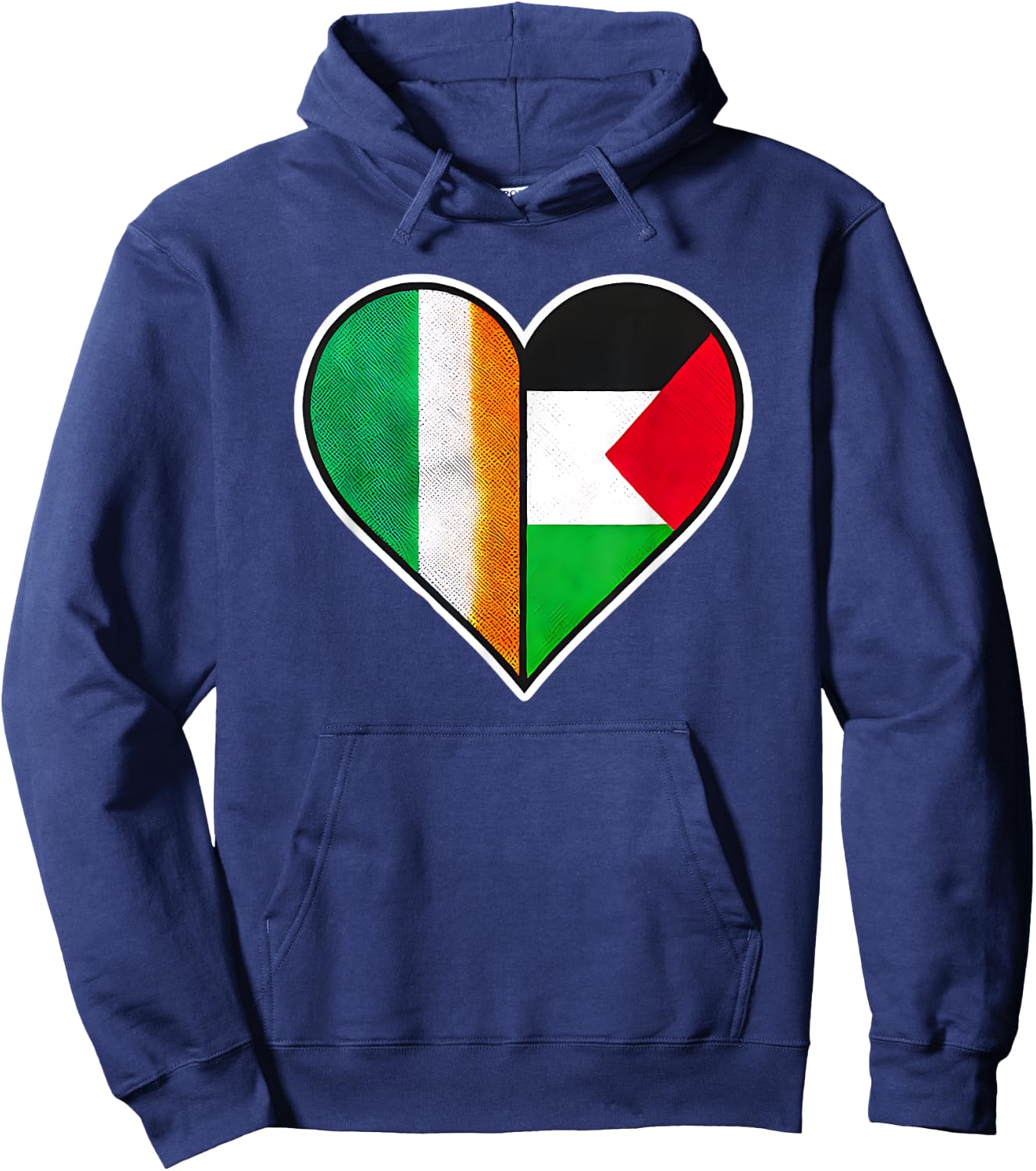 Ireland and Palestine Arab Heritage Solidarity Hoodie - Hoodie | Navy