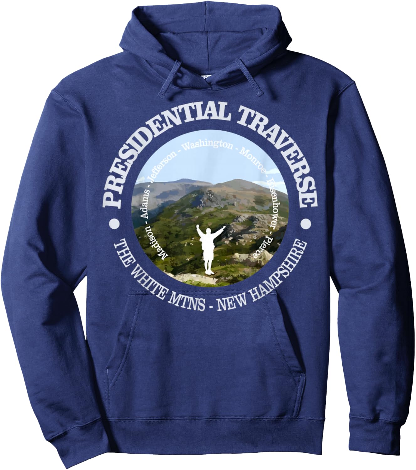 Presidential Traverse Funny Hiking White Mountain Nature Hoodie - Hoodie | Navy