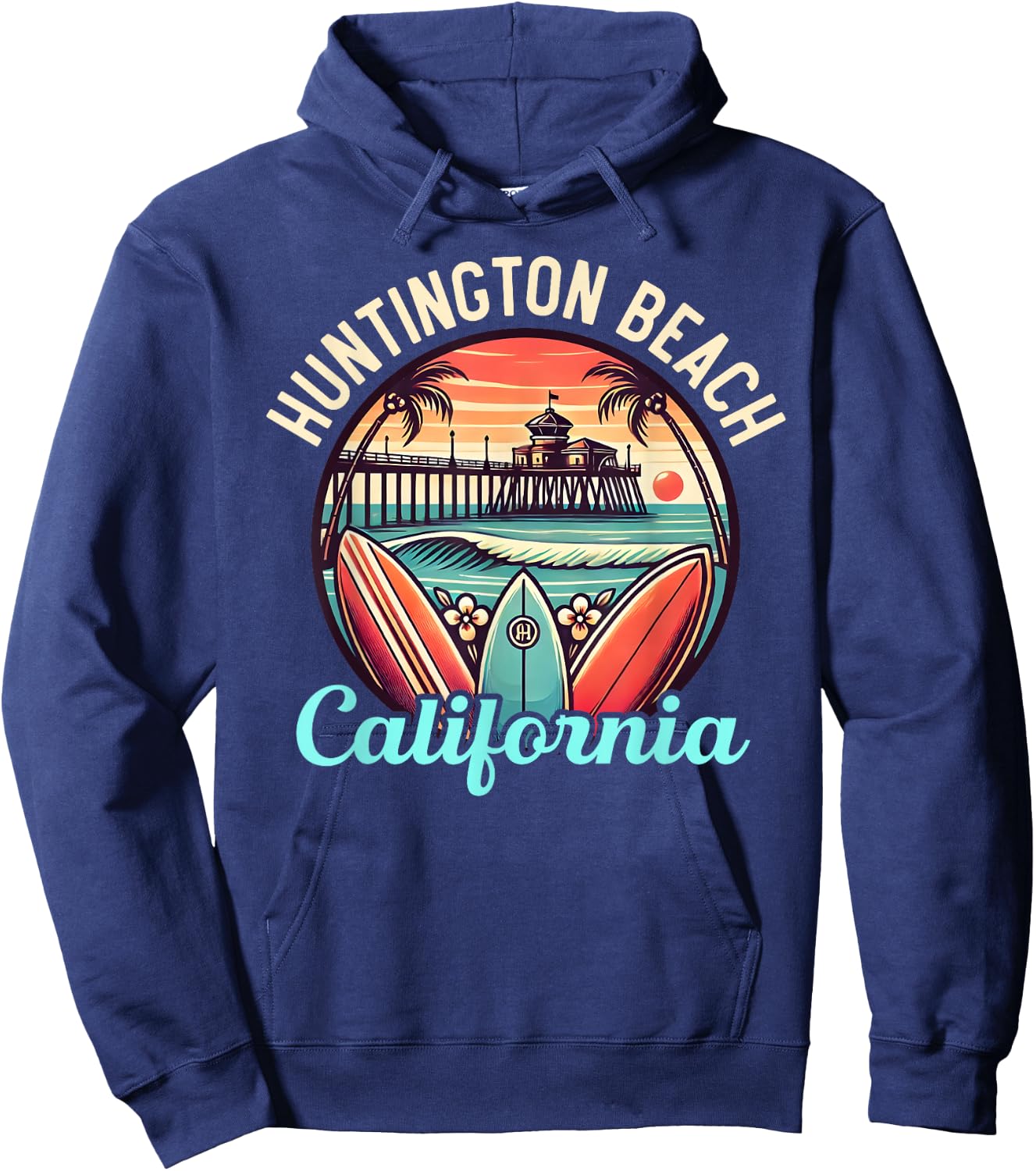 Huntington Beach California, Los Angeles, Surfer Retro Gifts Hoodie - Hoodie | Navy