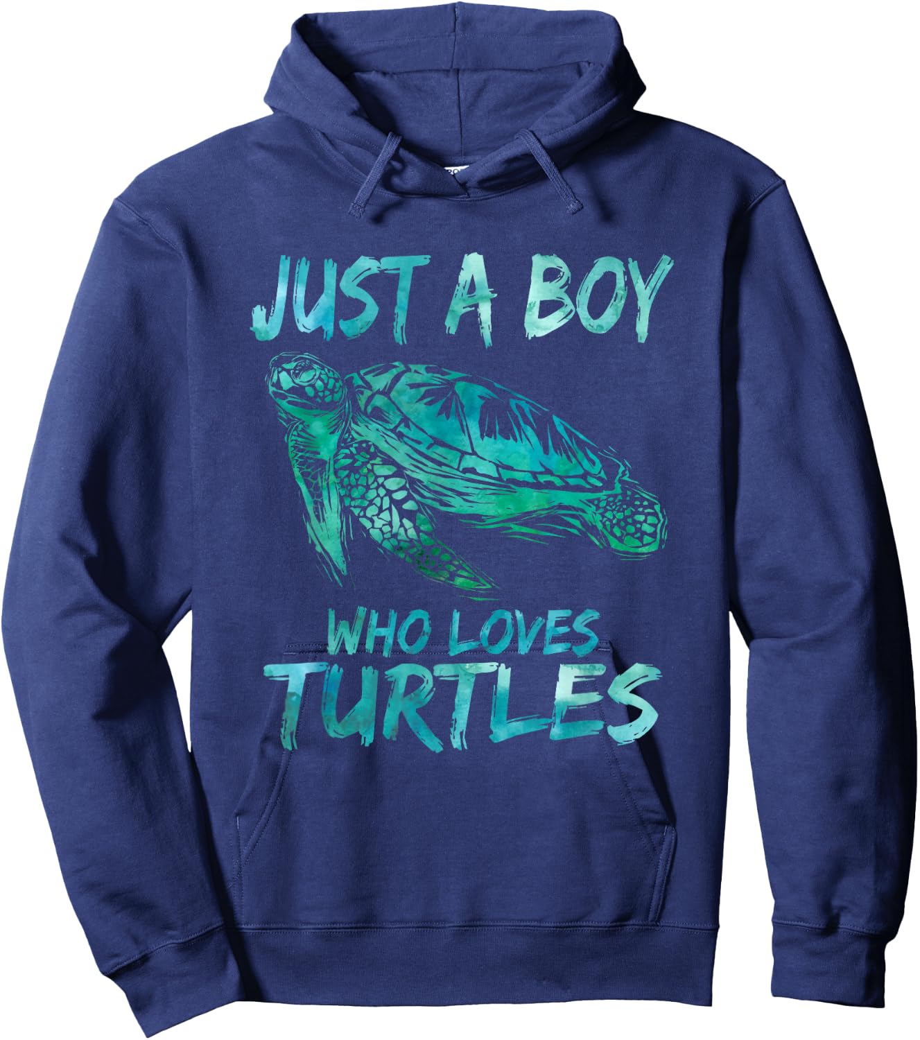 Sea Ocean Watercolor Just A Boy Who Loves Turtles Hoodie - Hoodie | Navy
