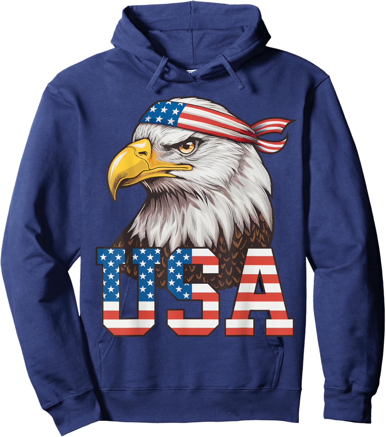 USA American Flag Men Women Kids Bald Eagle Patriotic Hoodie - Hoodie | Navy