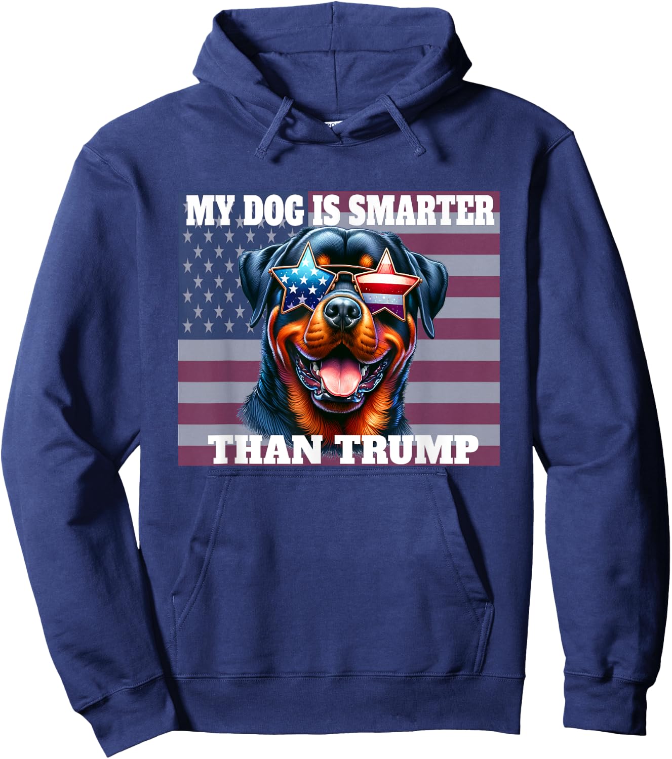 My Dog Is Smarter Than Trump funny anti-Trump dog lover Women Kids Hoodie - Hoodie | Navy