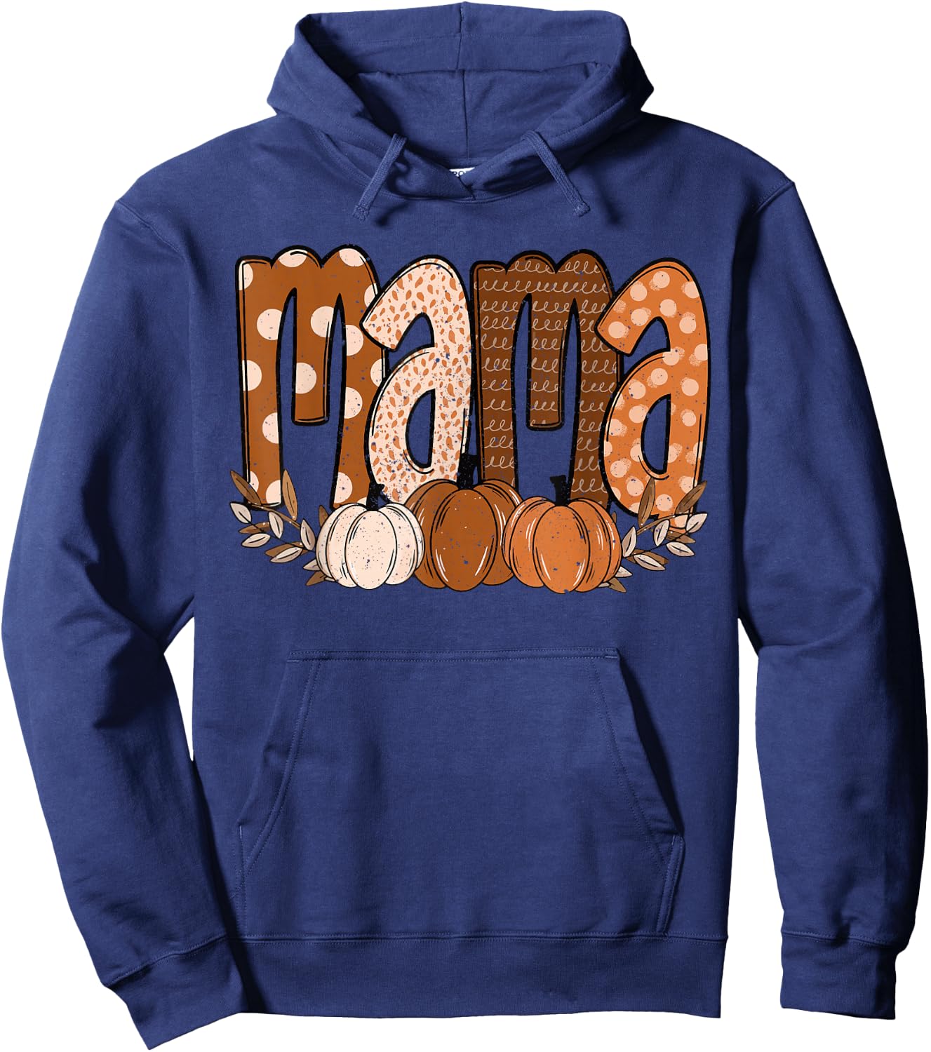 Funny Fall Vibes Coquette Bow Pumpkin Autumn Cute Fall Mama Hoodie - Hoodie | Navy