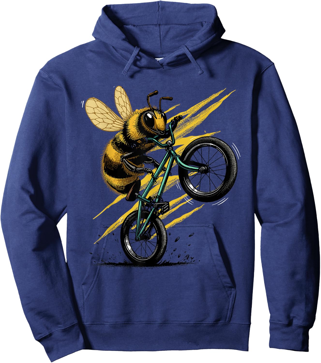 Bicycle Shirt Bee Cycling Funny Cyclist Bee Bicycling Bike Hoodie - Hoodie | Navy