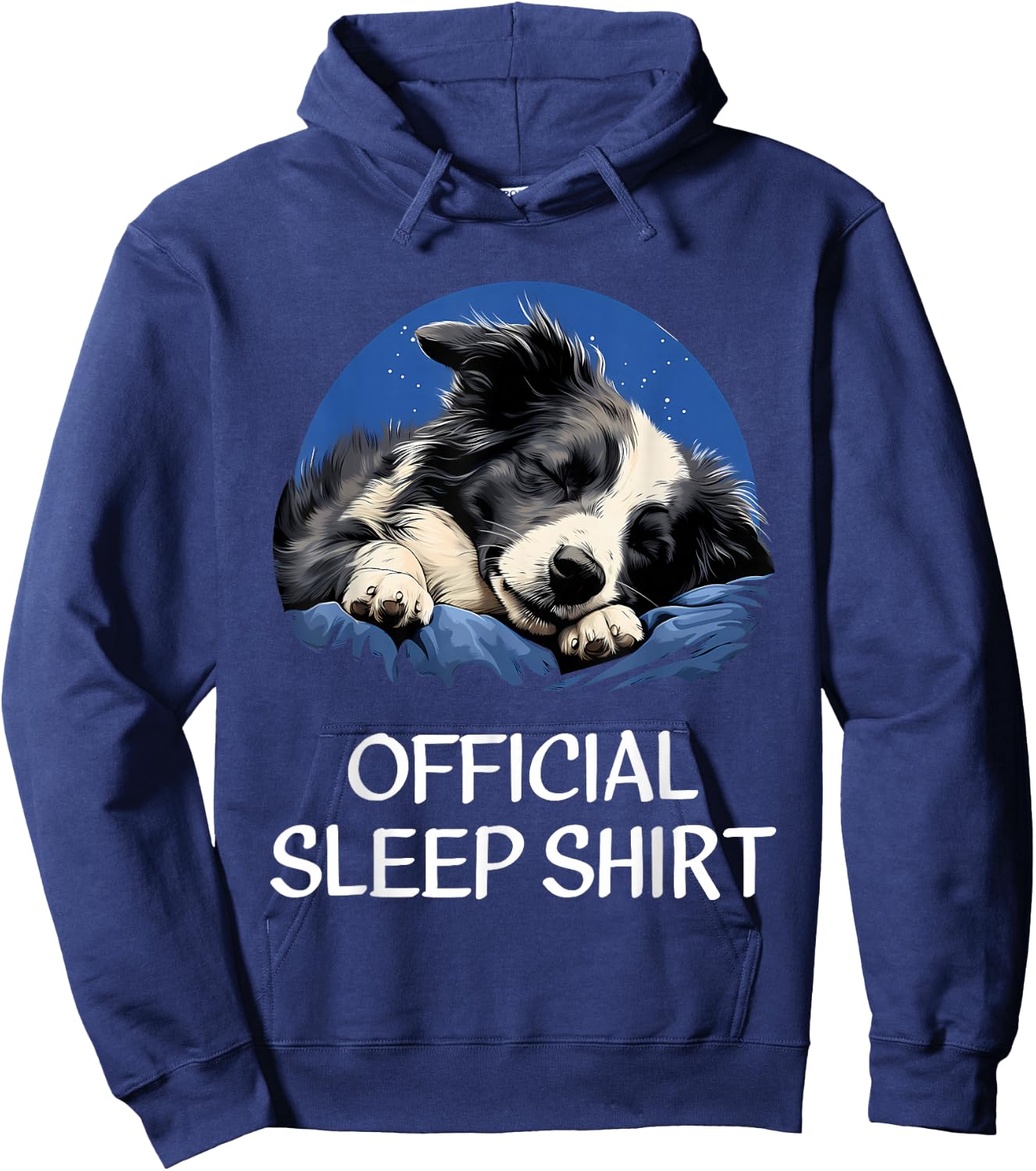 Official Sleep Shirt Border Collie Nightshirt Pajama Hoodie - Hoodie | Navy