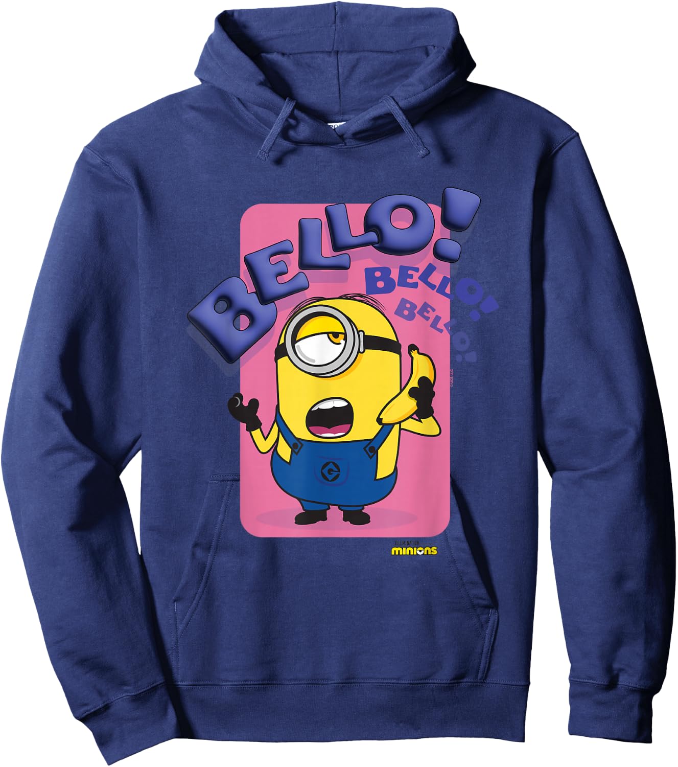 Minions Bello! Bello! Bello! Stuart Talking On Banana Phone Hoodie - Hoodie | Navy
