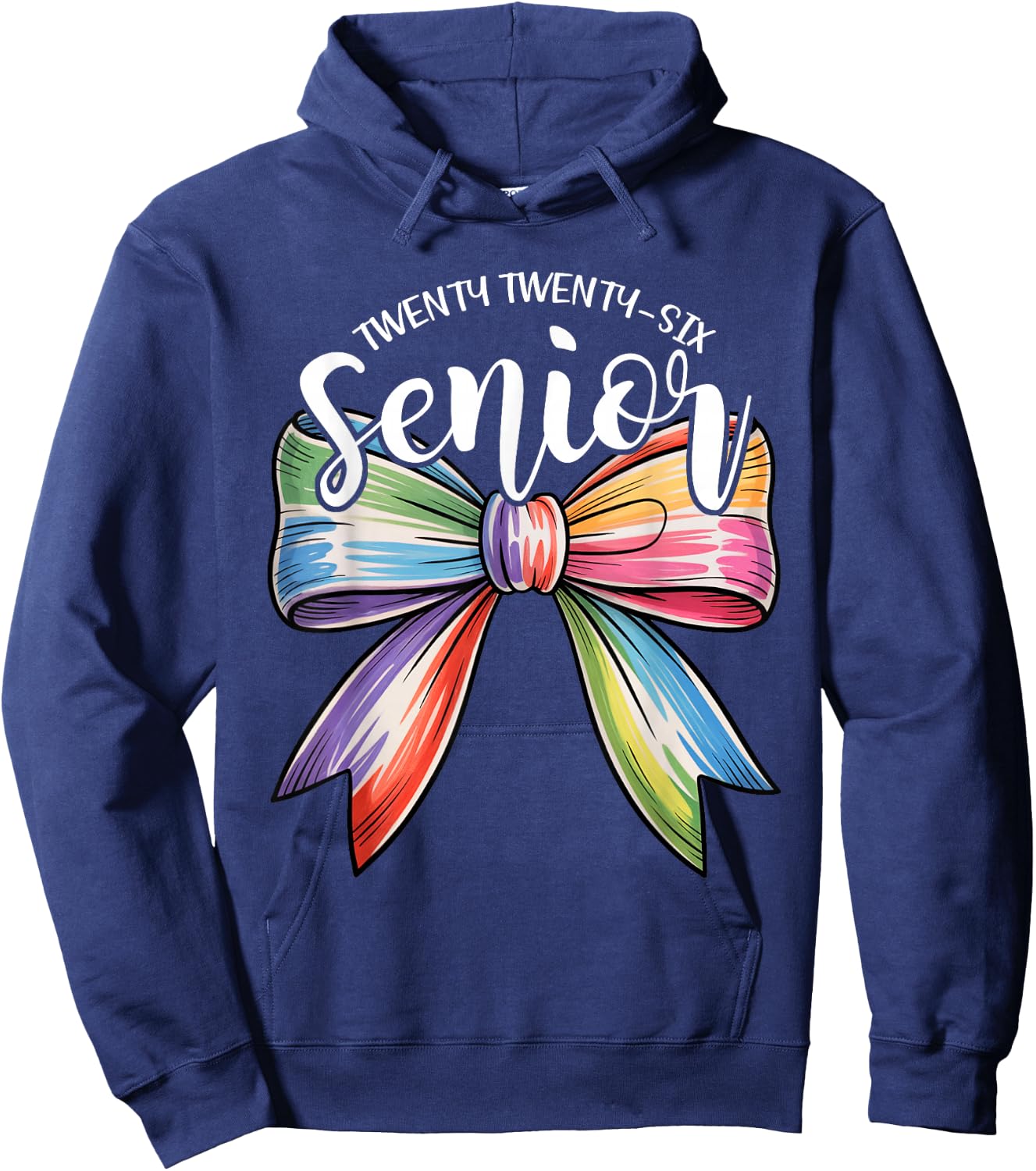 Senior 2026 Coquette Bow Class of 2026 Graduation Girl Women Hoodie - Hoodie | Navy