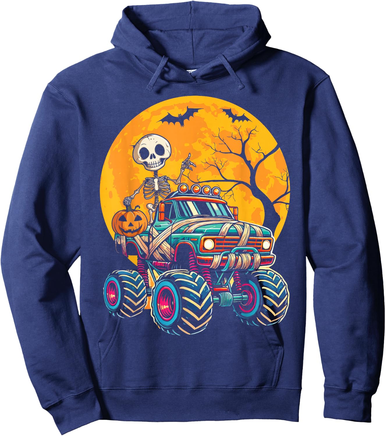 Monster Truck Halloween Costume Toddler Boys Halloween Kid Hoodie - Hoodie | Navy