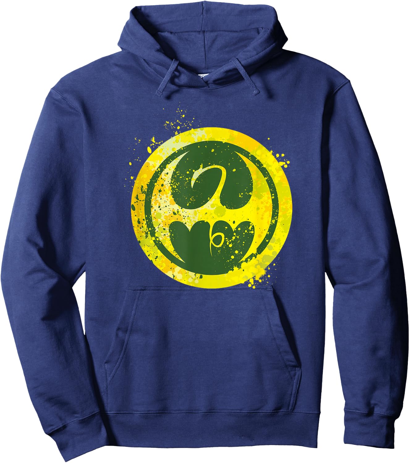 Marvel Iron Fist Dragon Splatter Comic Color Logo Hoodie - Hoodie | Navy