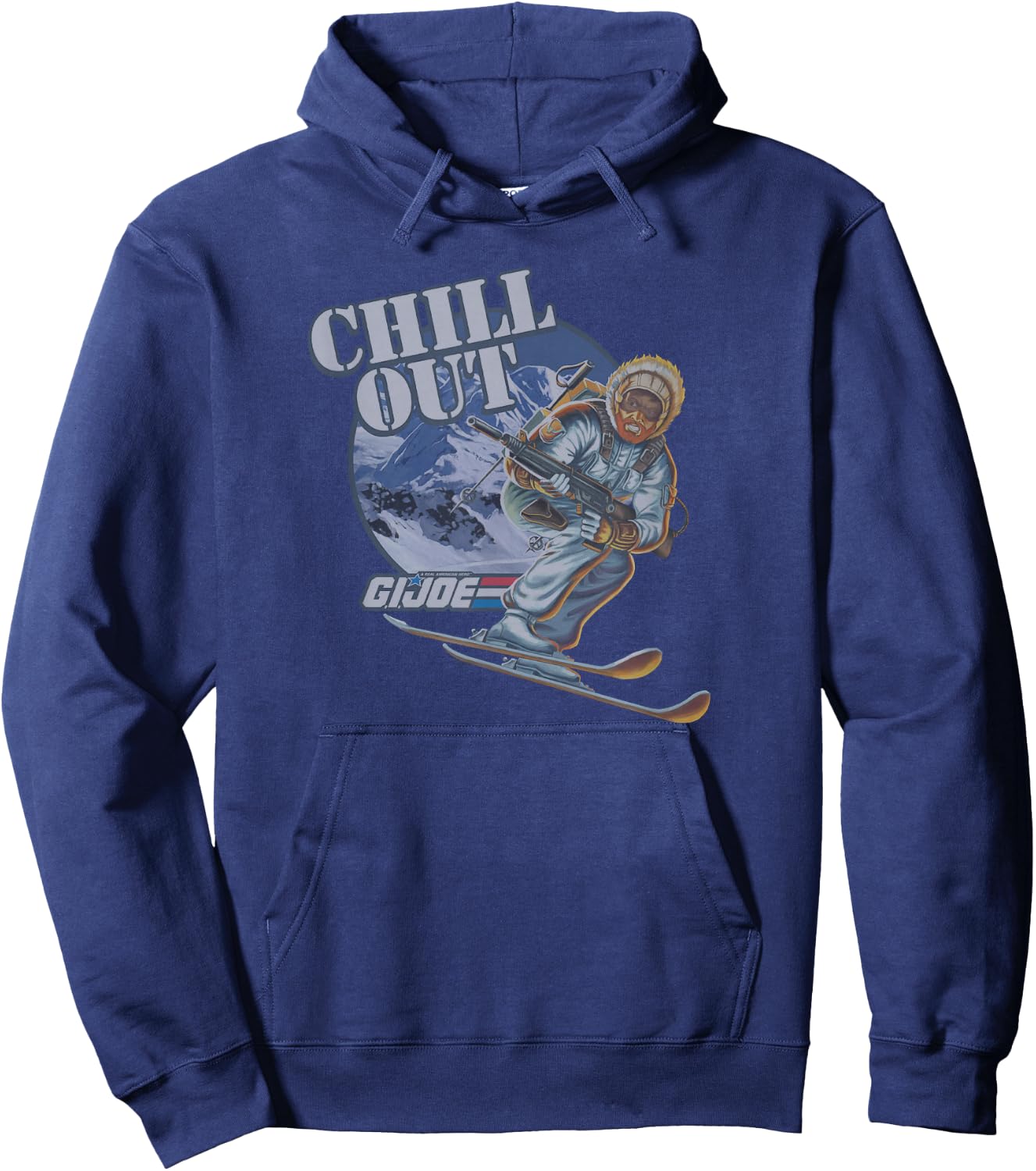 G.I. Joe A Real American Hero Chill Out Ice Skiing Retro Hoodie - Hoodie | Navy