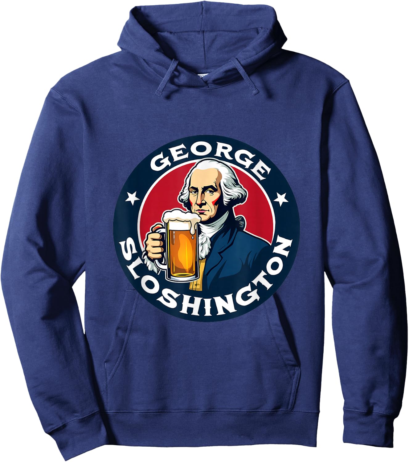 George Sloshington Beer Humor Hoodie - Hoodie | Navy