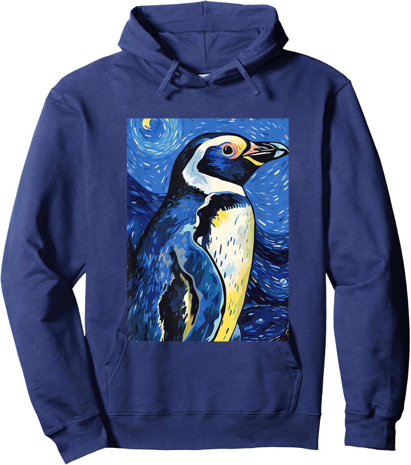 Magellanic Penguin Starry Night Painting Men Women Kids Hoodie - Hoodie | Navy